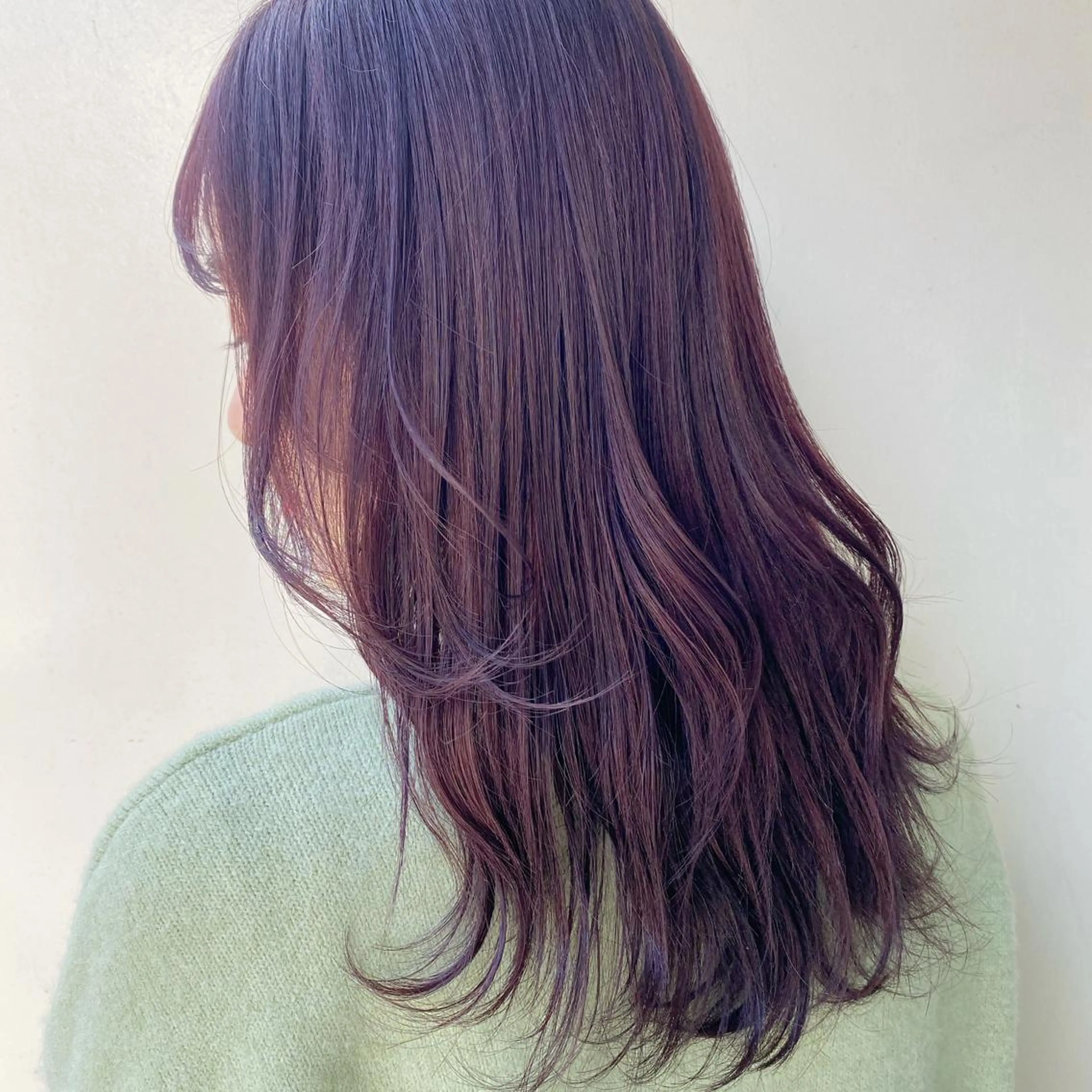 ロング ブリーチなしカラー レイヤーカットのヘアスタイル