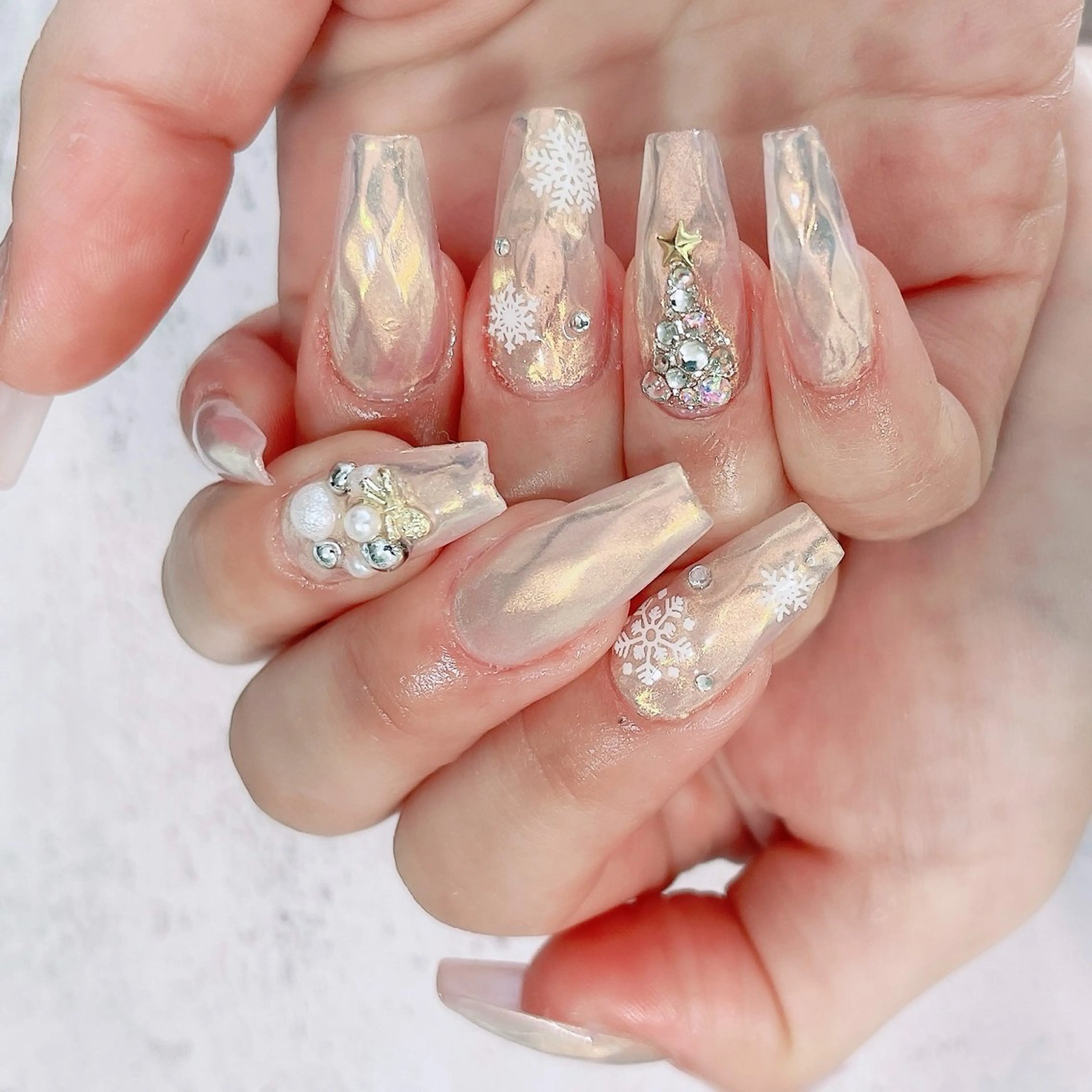 【オフなし】ロングチップジェル長さ出し＋【画像のアート】の写真