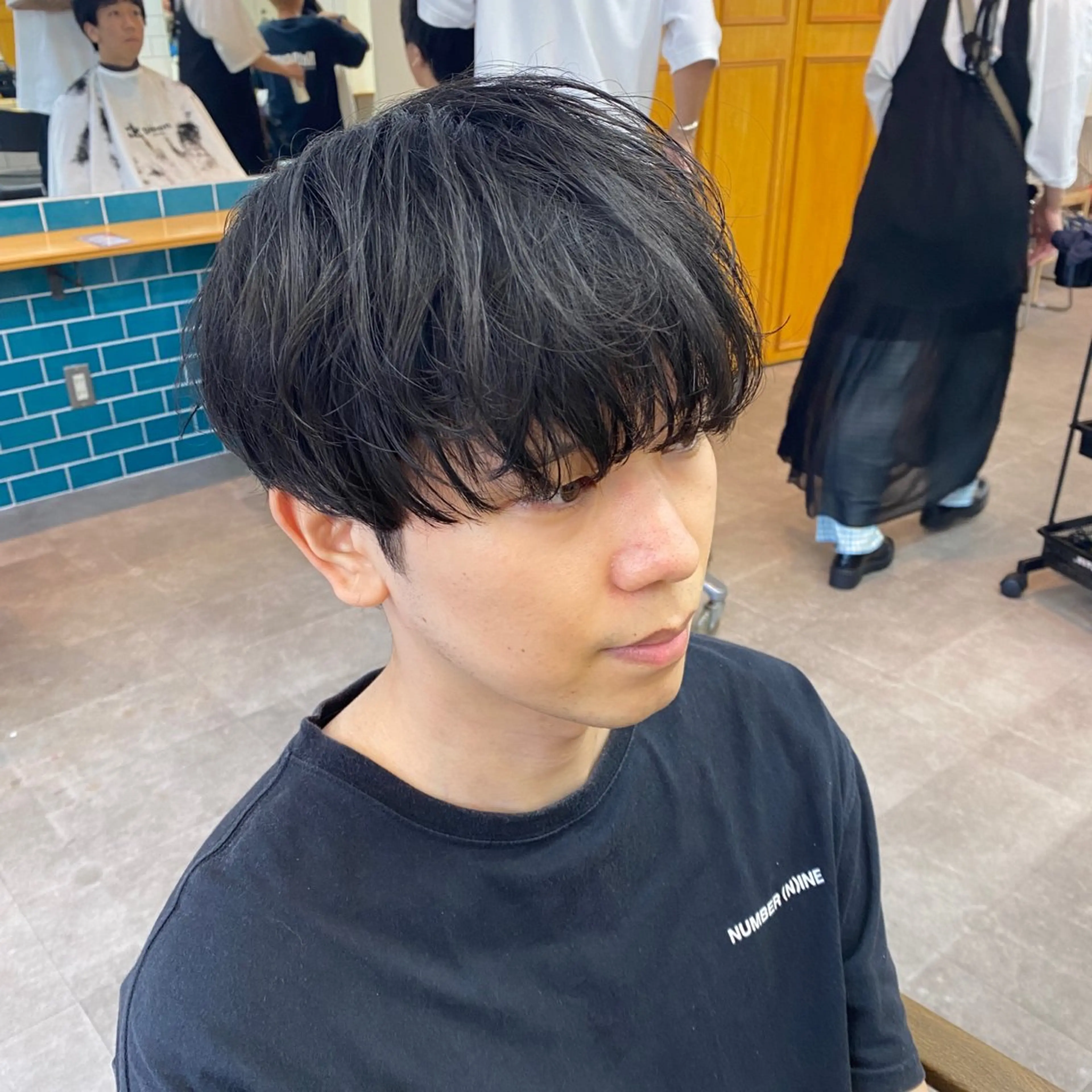 メンズ マッシュ カット オリーブカラー🫒 透明感カラーMAOのヘアスタイル