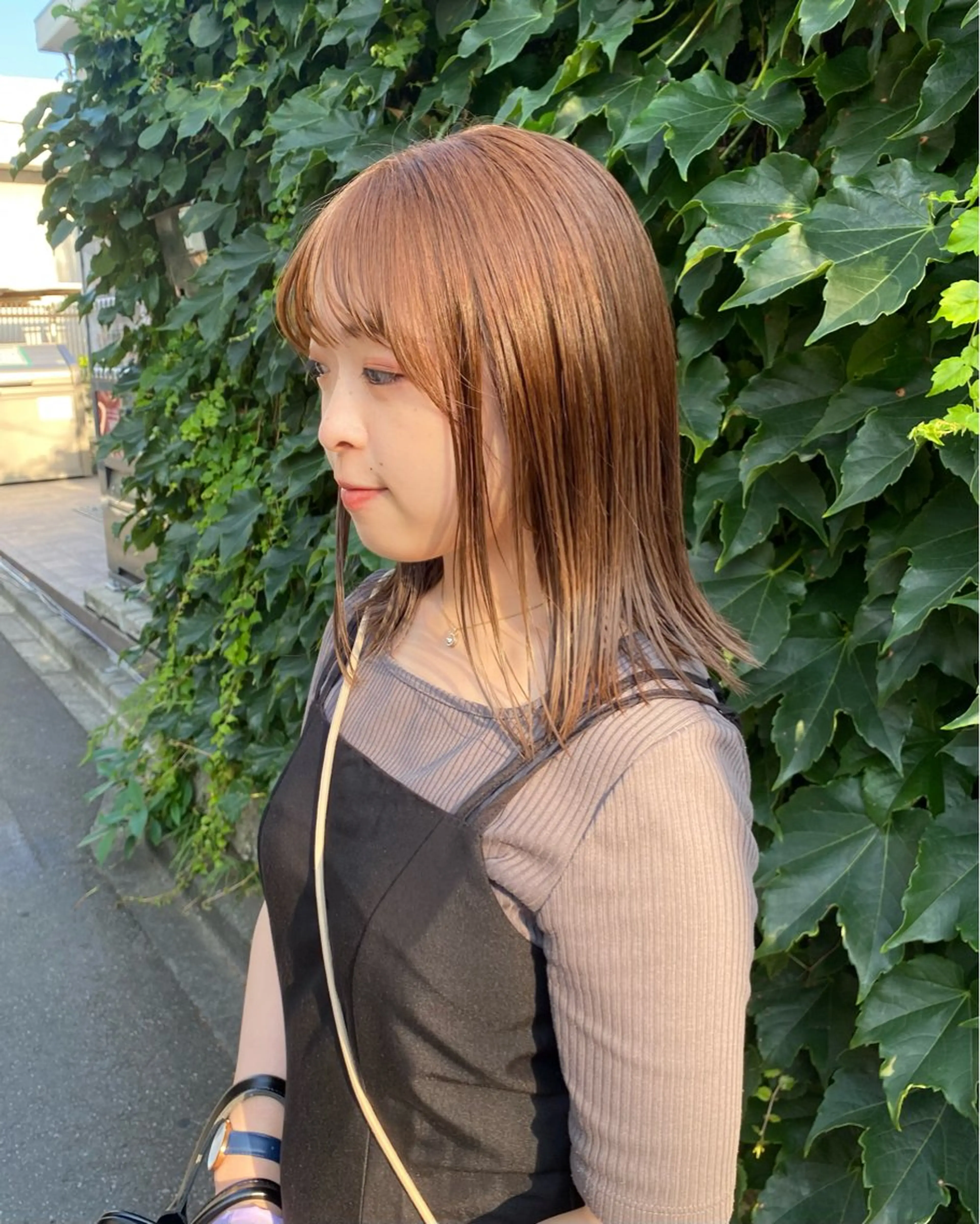 ミディアム カラー カット ヘアカラー トリートメント ボブ/透明感カラー /サナ🌼のヘアスタイル