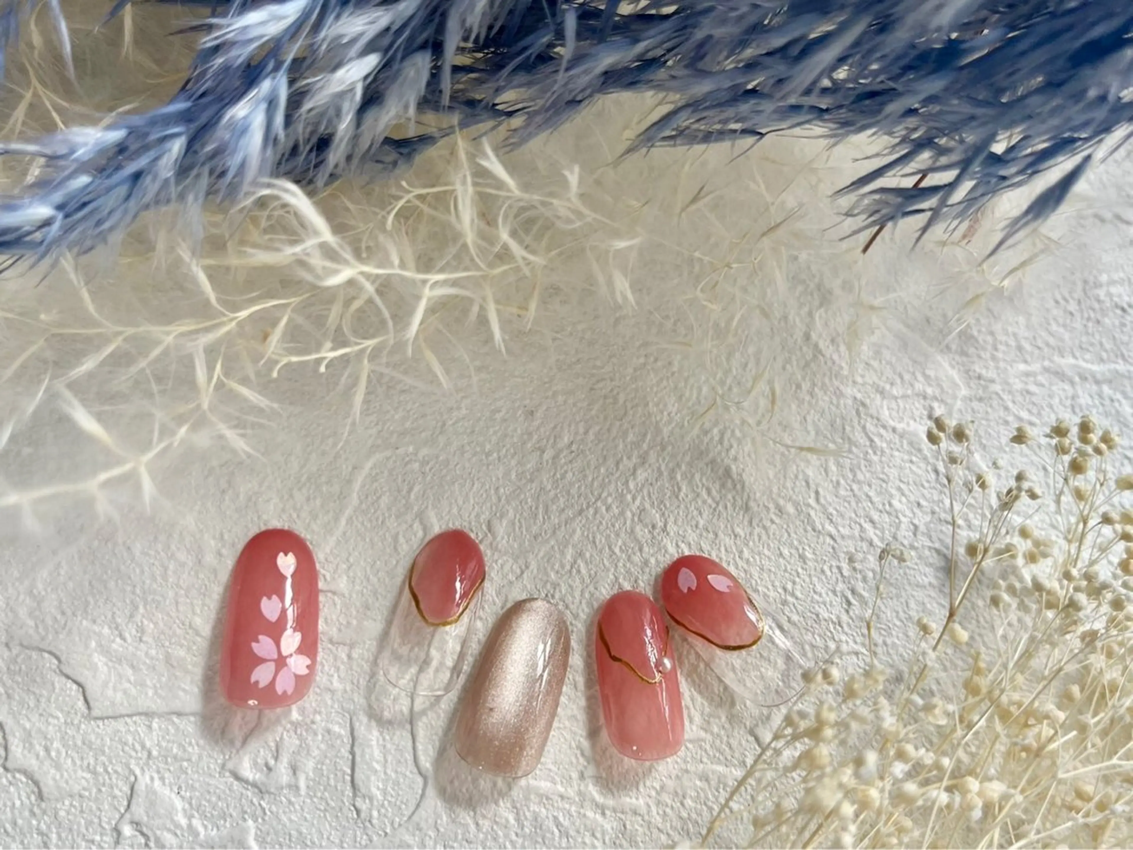 ネイル オーロラネイル 入学式 フットネイル フレンチネイル ジェルネイル Mogu nail 二子玉川のネイルデザイン