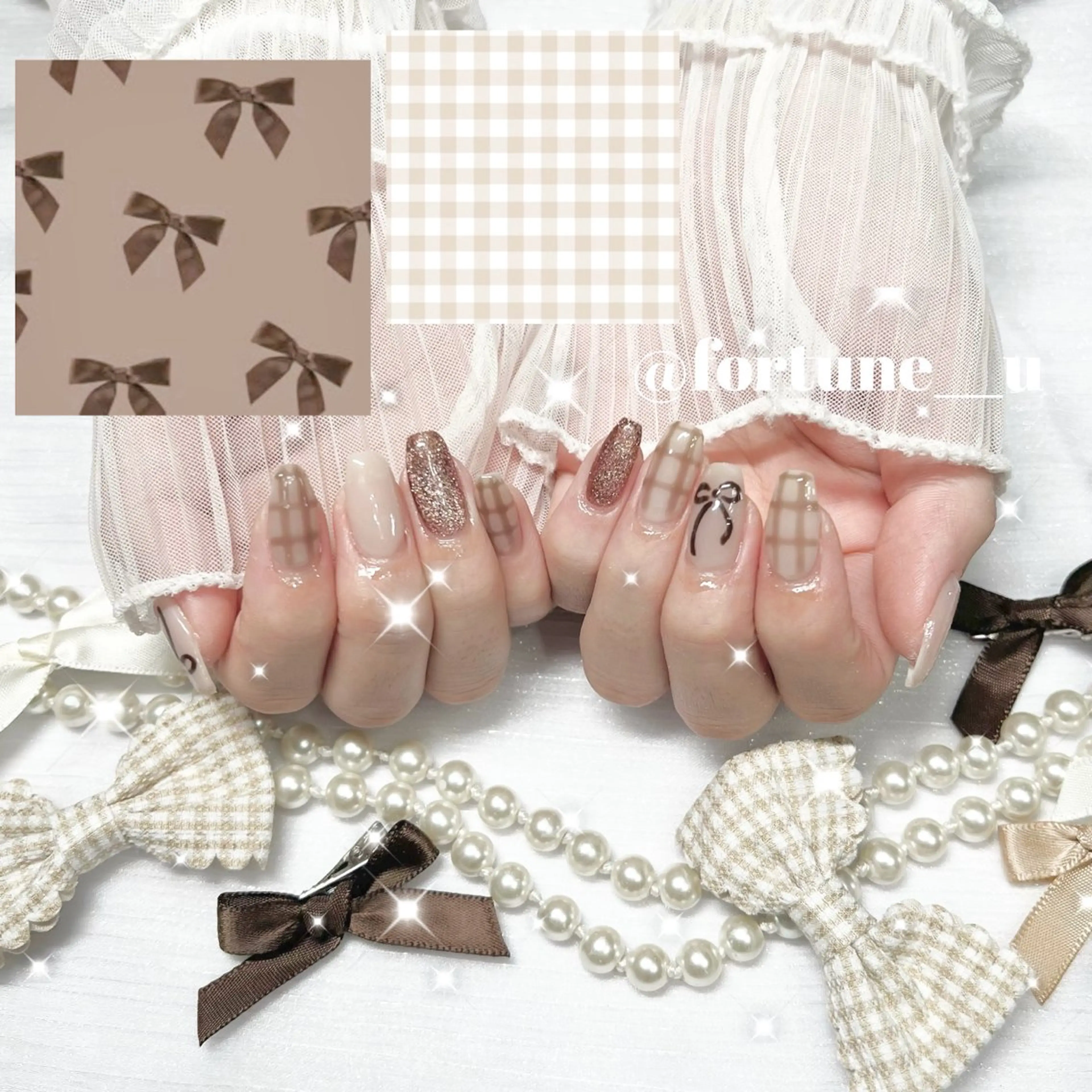 ネイル フレンチネイル ガーリー 韓国ネイル 水色 持ち込み ハンドネイル 💜 Yuuna💜のネイルデザイン