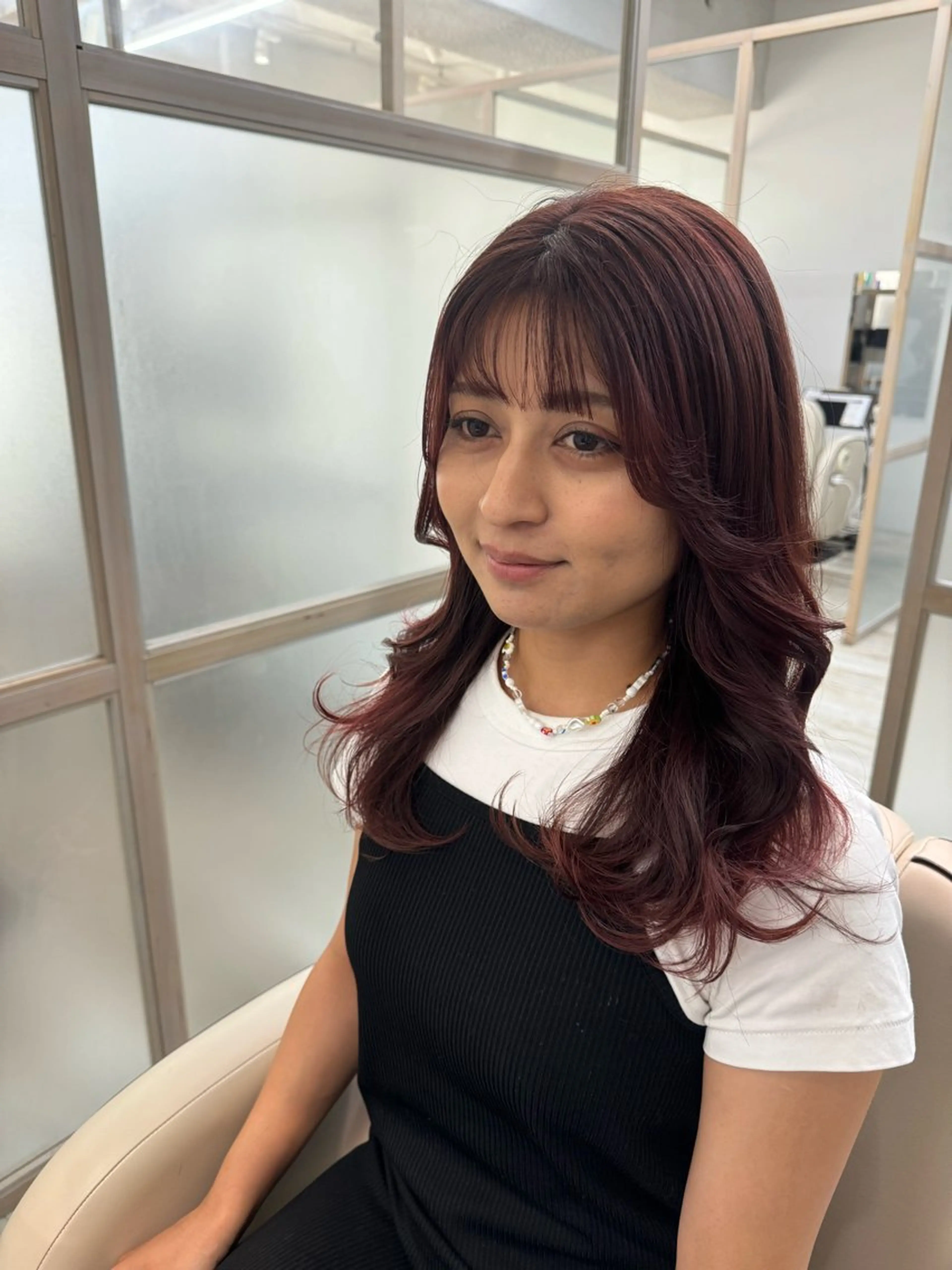 セミロング 髪質改善 トリートメント 髪質改善×艶カラー Haruのヘアスタイル