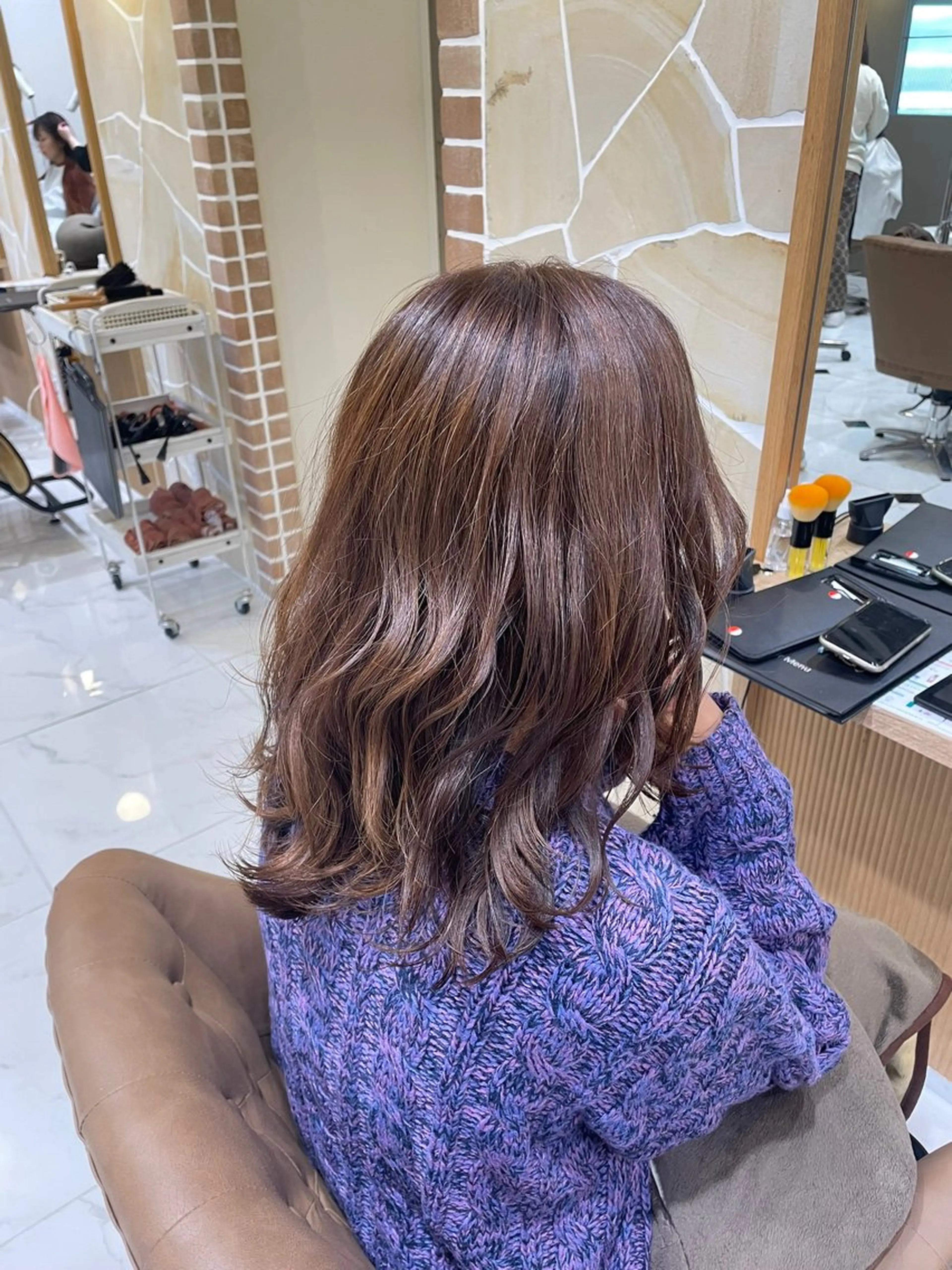 セミロング カラー 辻 雅也のヘアスタイル