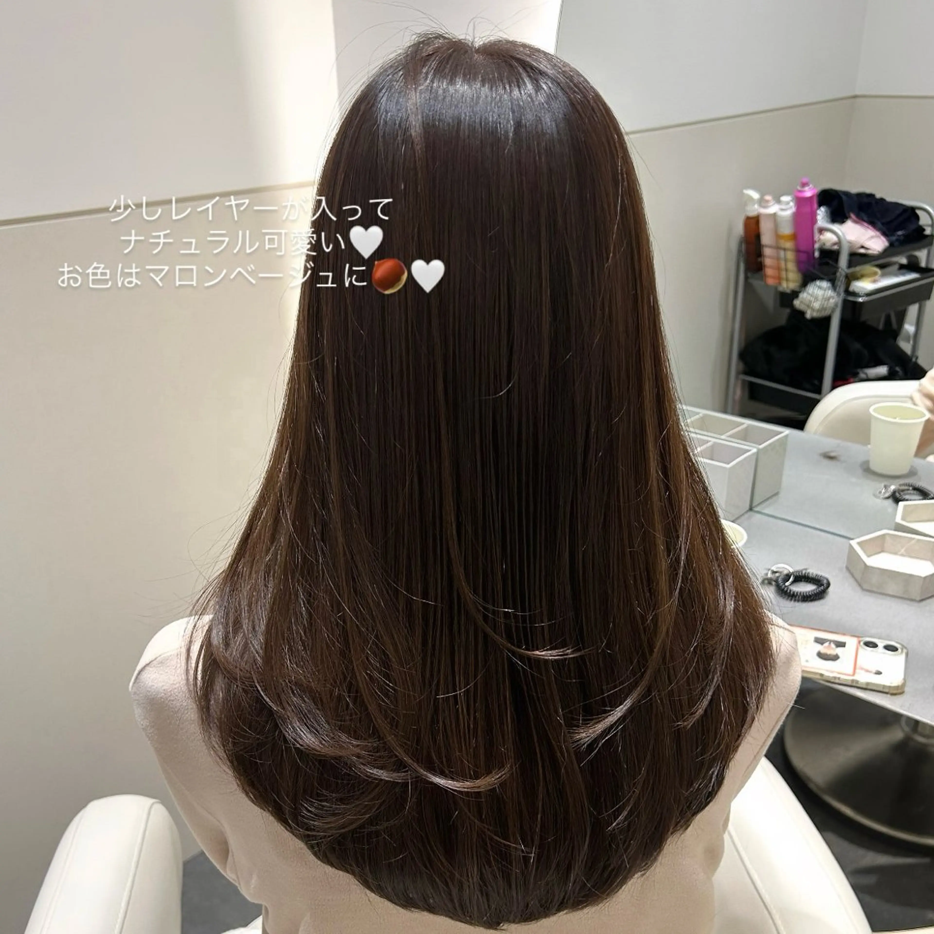 セミロング カラー ベージュカラー レイヤーカット カット ヘアカラー トリートメント 🩷韓国ヘア/ミディ アム🩷Maikaのヘアスタイル