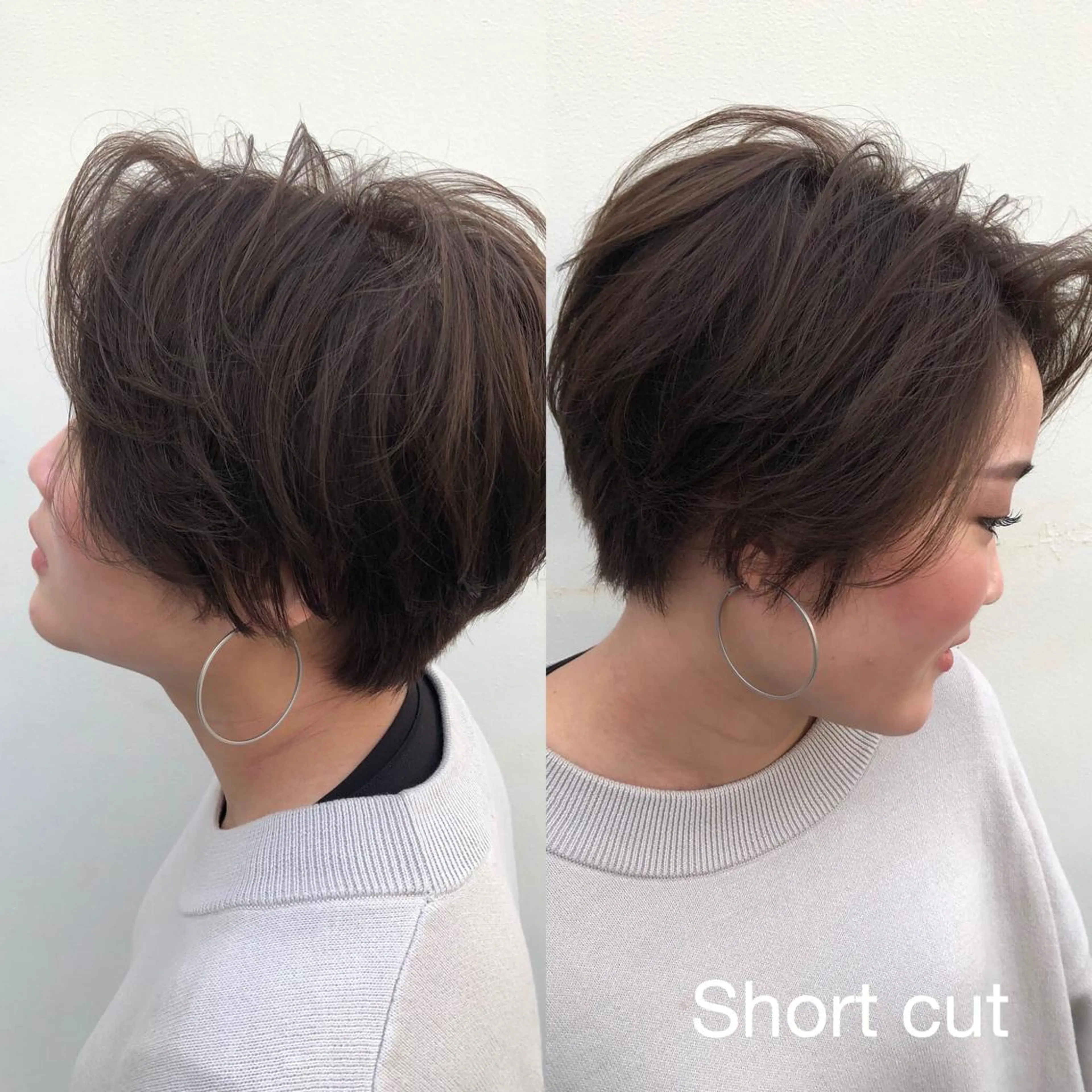 ショート カラー ベージュカラー くせ毛 ショートヘア カット ヘアカラー トリートメント 森田 一平のヘアスタイル