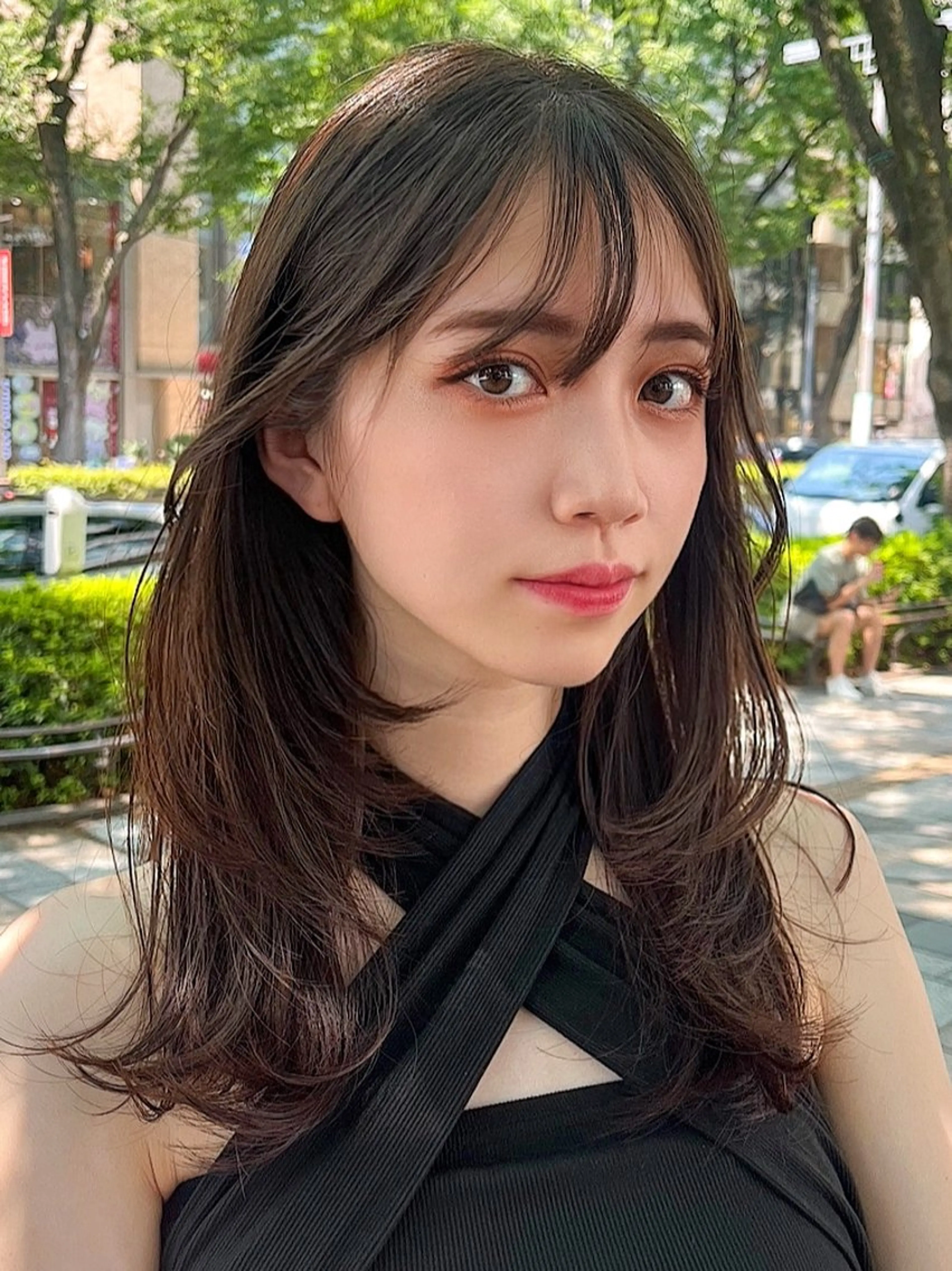 セミロング カラー カット ヘアカラー トリートメント ヘッドスパ 山崎/ボブ縮毛矯正 レイヤー髪質改善のヘアスタイル