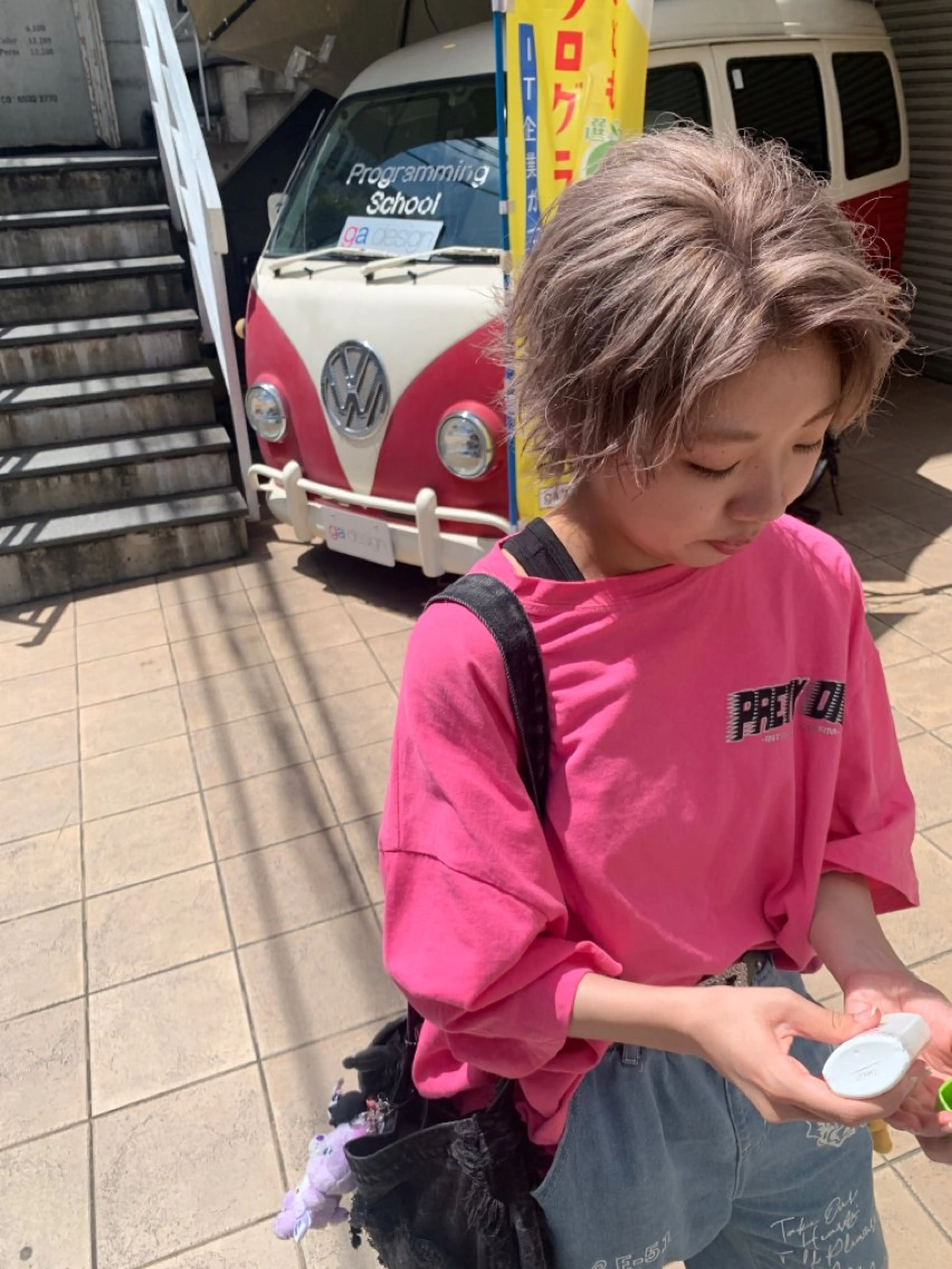 ショート カラー ヘアアレンジ メンズ キッズ ヘアカラー 🌈難波🌈ベージュ カラー【ヒロム】のヘアスタイル