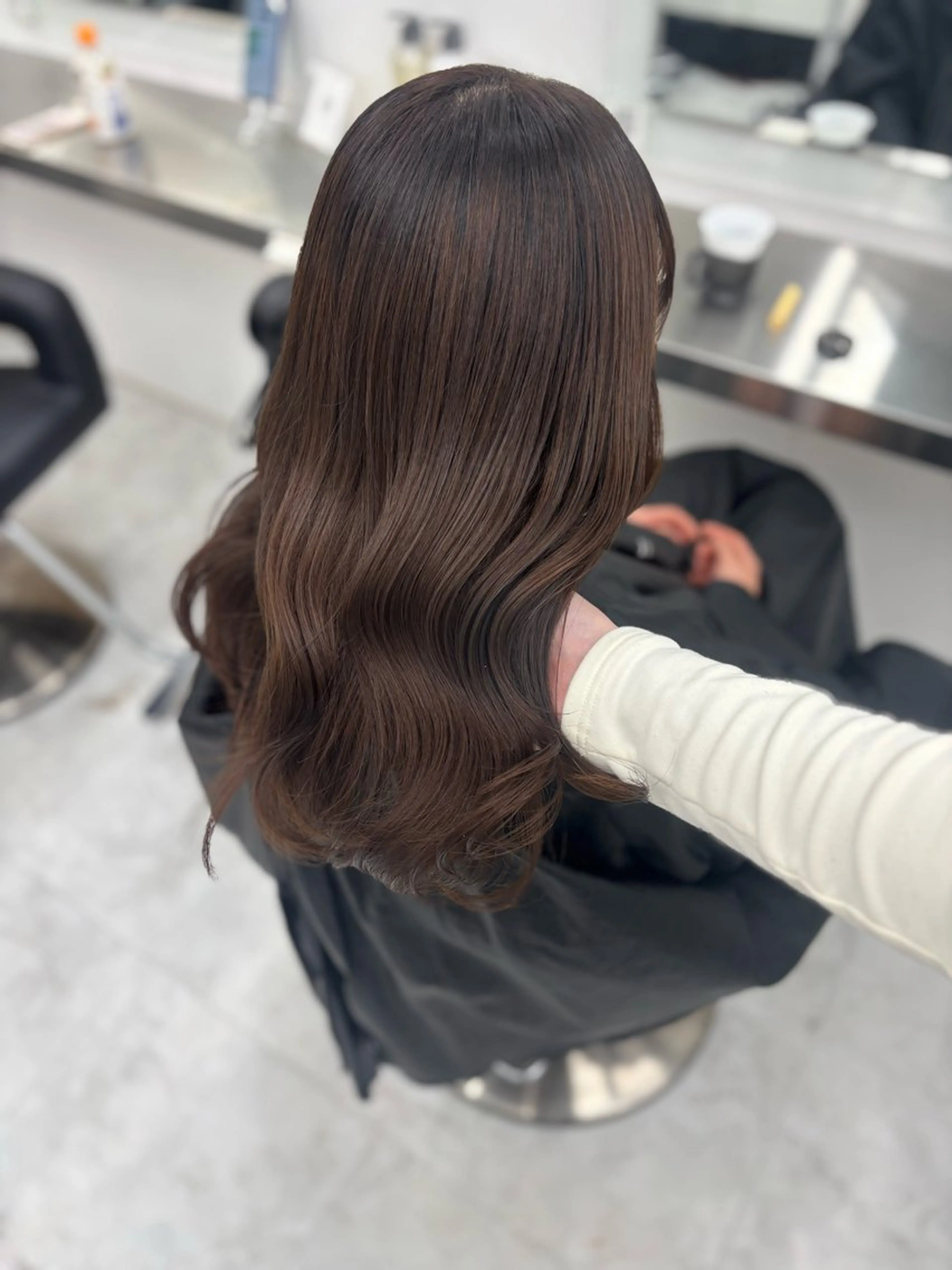 ロング カラー カット ヘアカラー 韓国風暗髪ヘア🤍 🫧MIREIのヘアスタイル