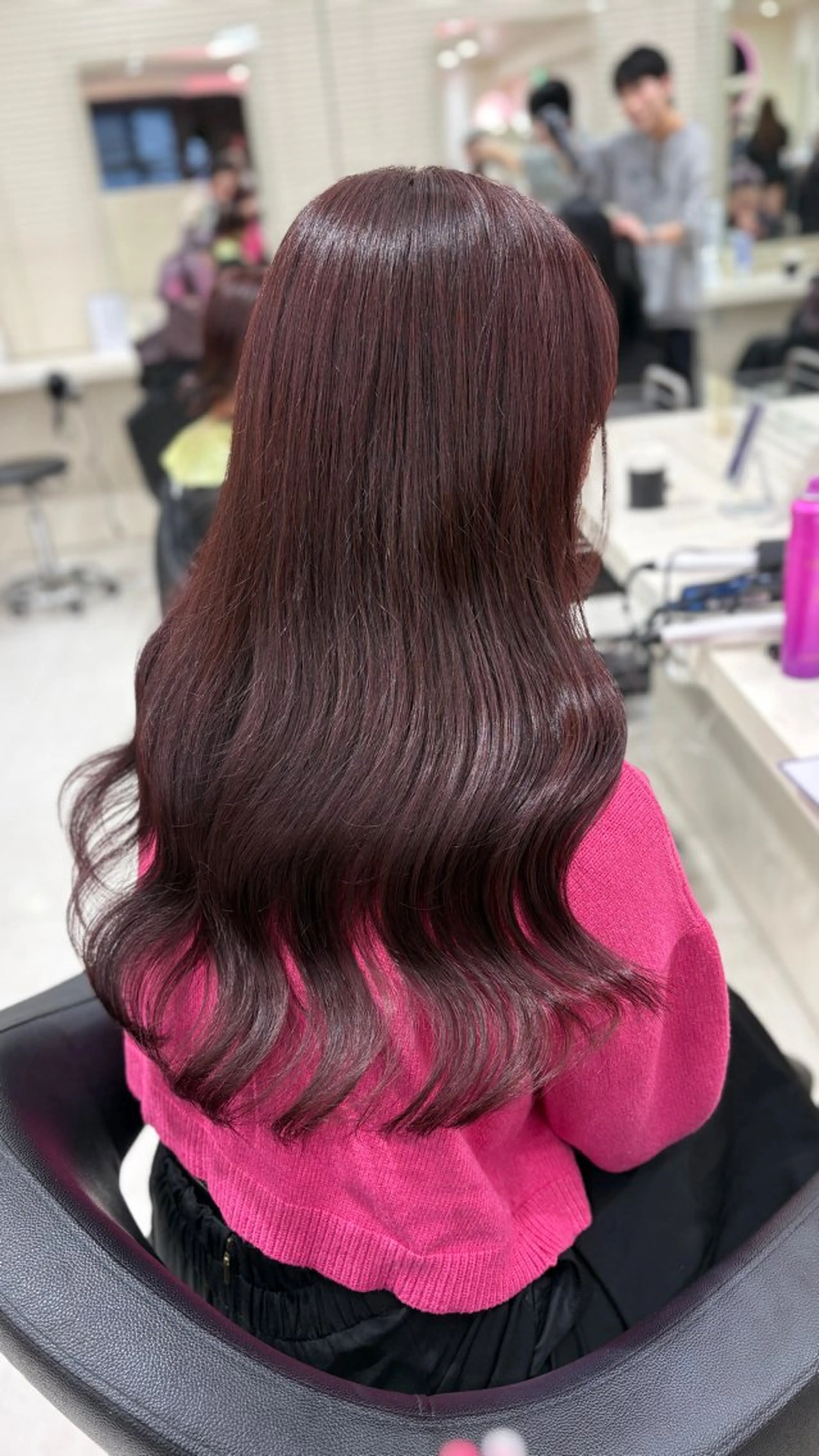 ロング ヘアカラー トリートメント ヘアセット 💗暖色カラー💗 ツヤ髪💗Mayaのヘアスタイル