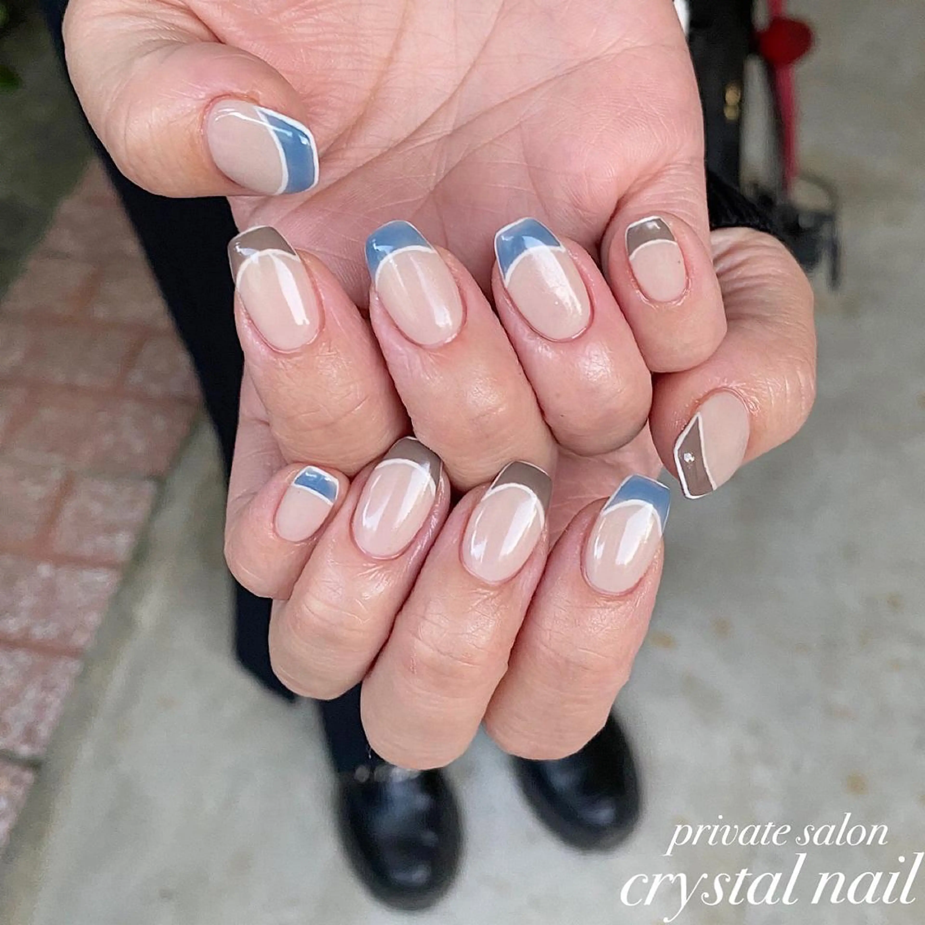 ネイル フレンチネイル Crystal Nailのネイルデザイン