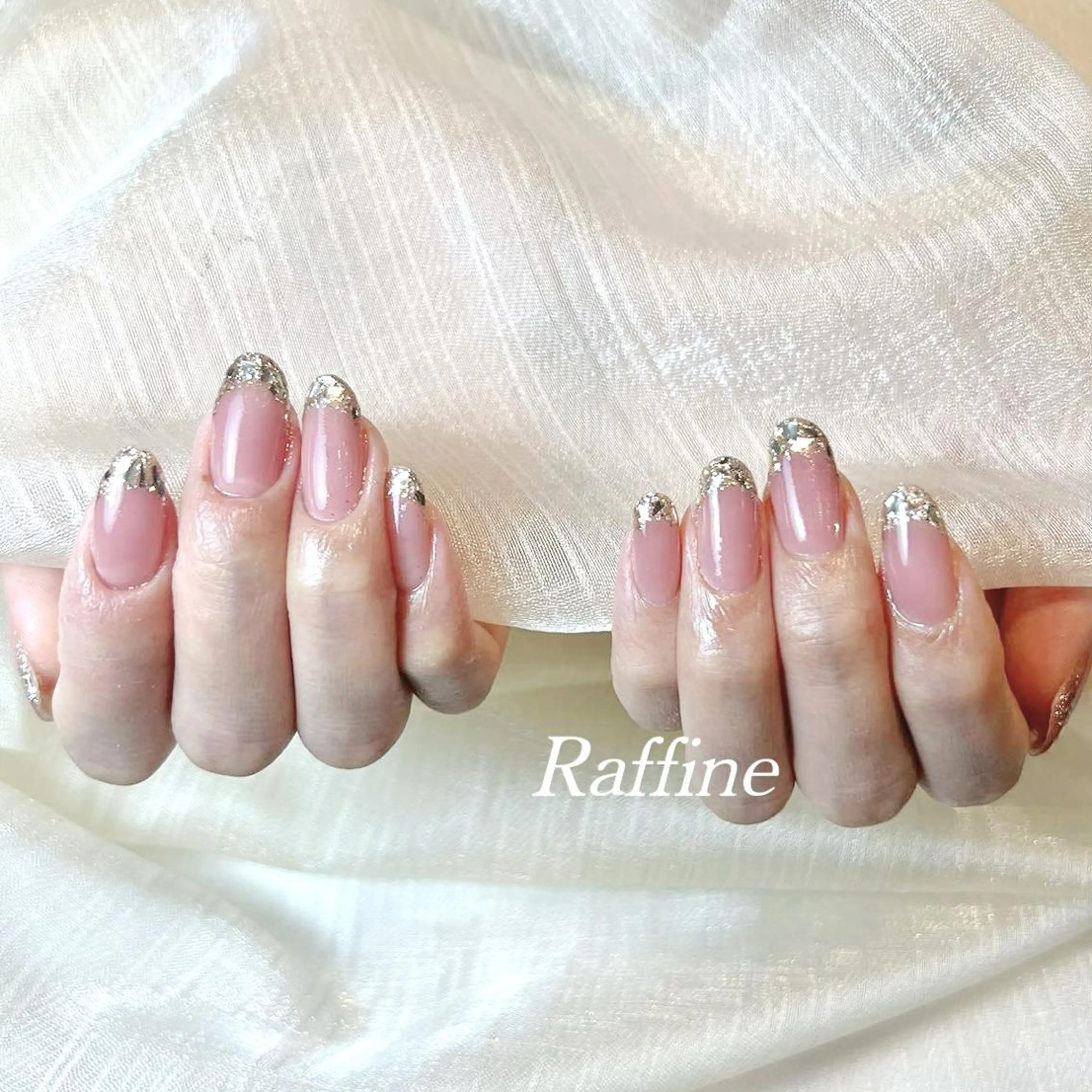 ネイル ハンドネイル フットネイル ハンドケア RAFFINE 月🦋🩵のネイルデザイン