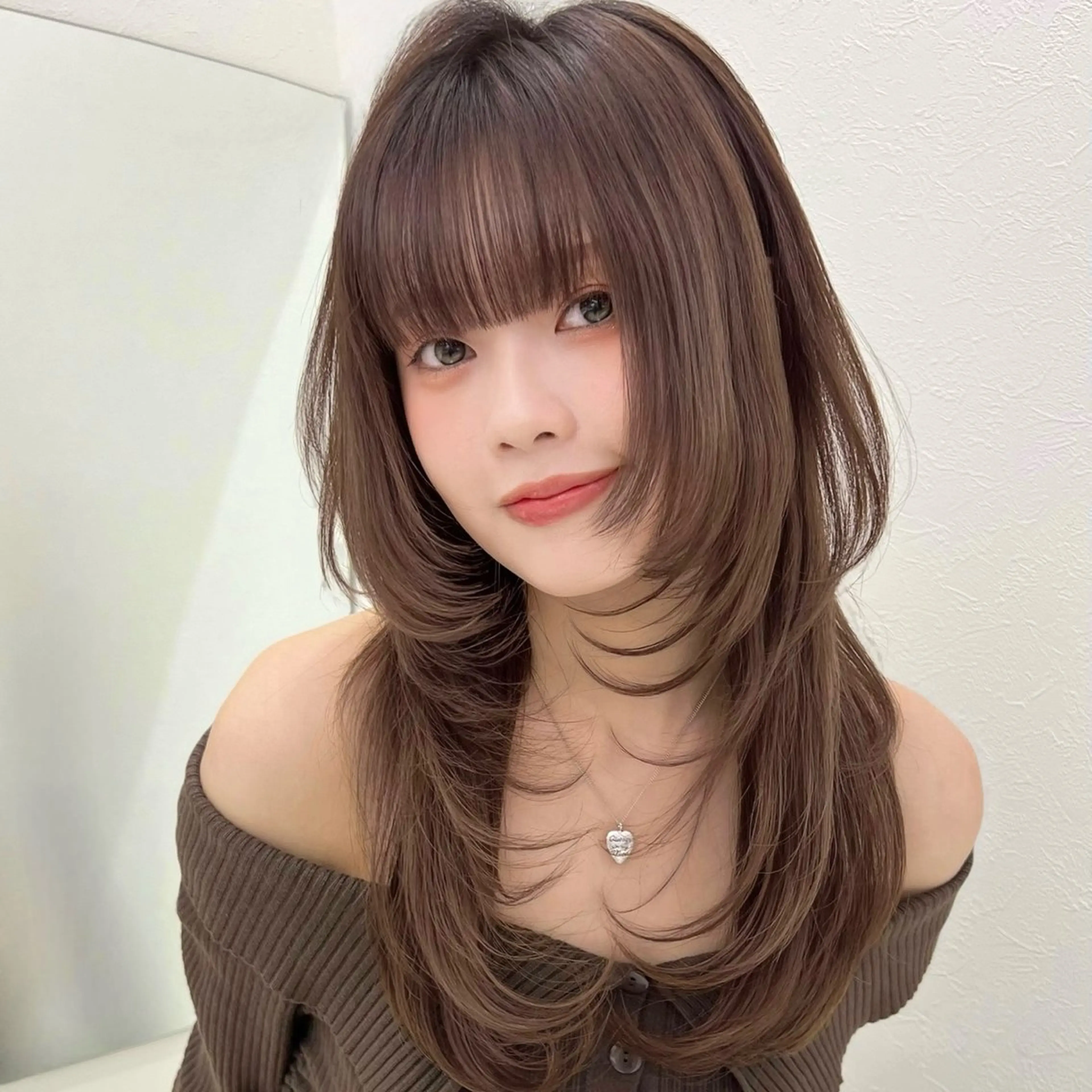 ロング レイヤーカット 似合わせカット カット ヘアカラー AI TOKYO　S所属・mizuki 【韓国レイヤー】のヘアスタイル