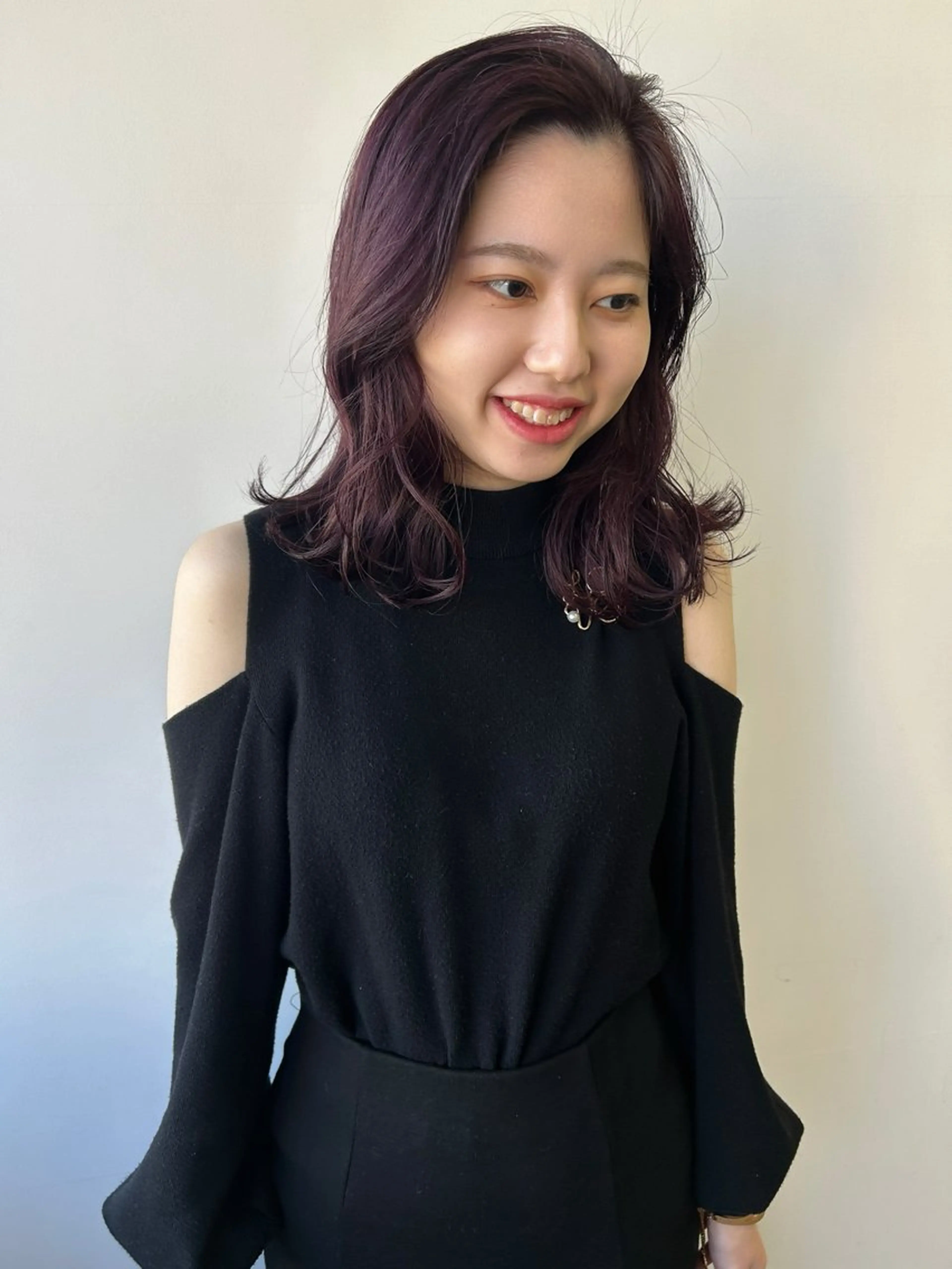 ミディアム カラー ヘアカラー 原 瑞希のヘアスタイル