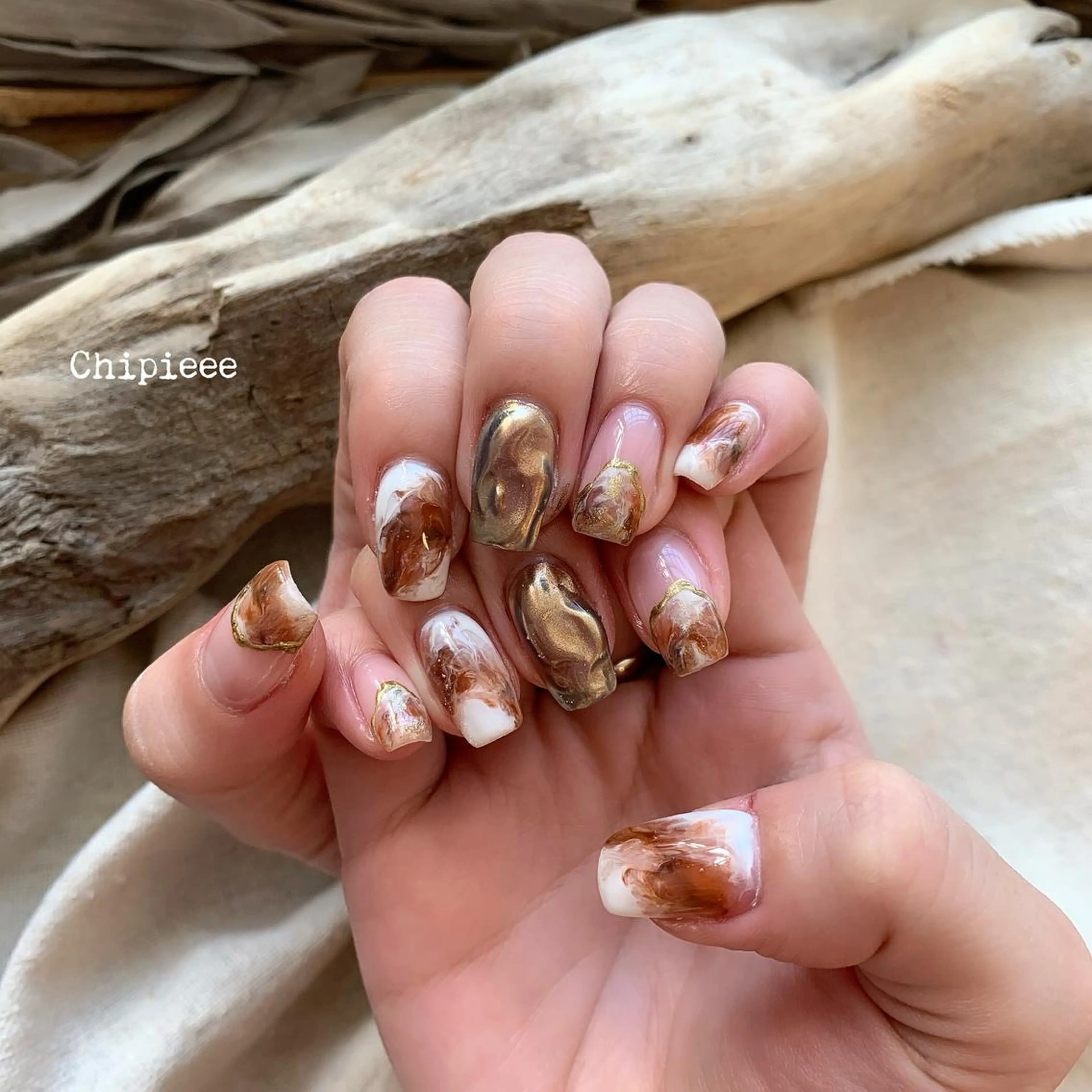 ネイル ブラウン ハンドネイル HiMe .のその他イメージ