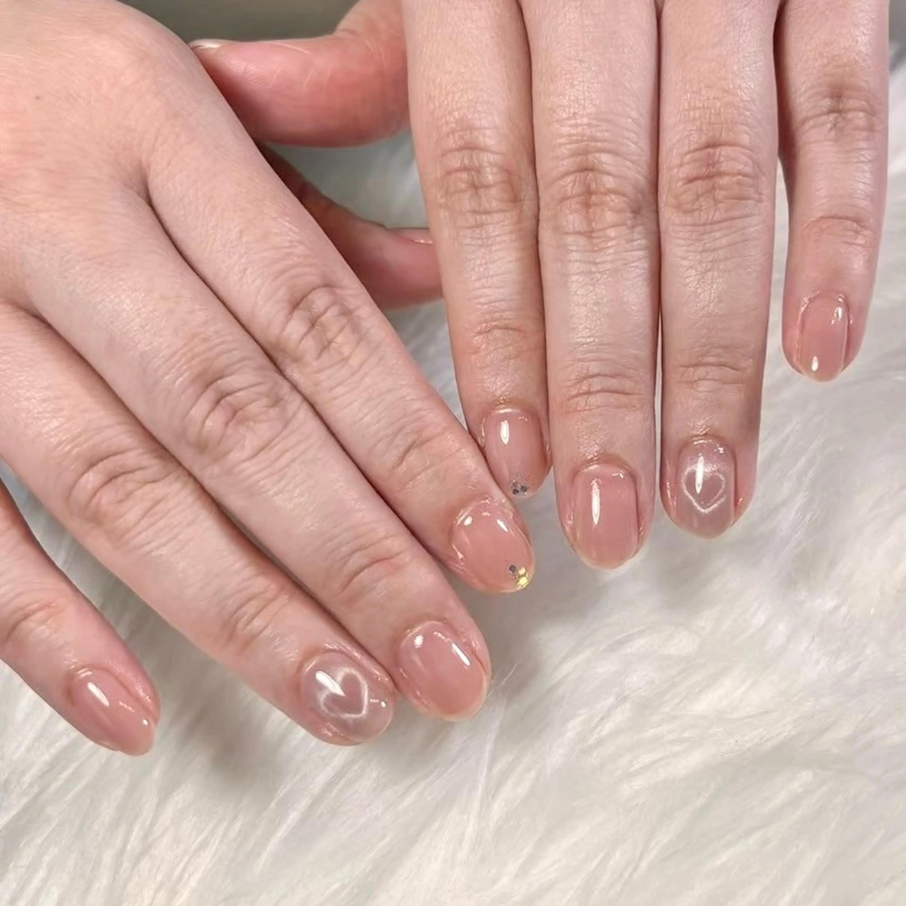 ネイル ハート マグネットネイル オフィスネイル シンプルネイル Nail&Beauty Salon Sis所属・Sis🩶パラジェル Madokaのネイルデザイン