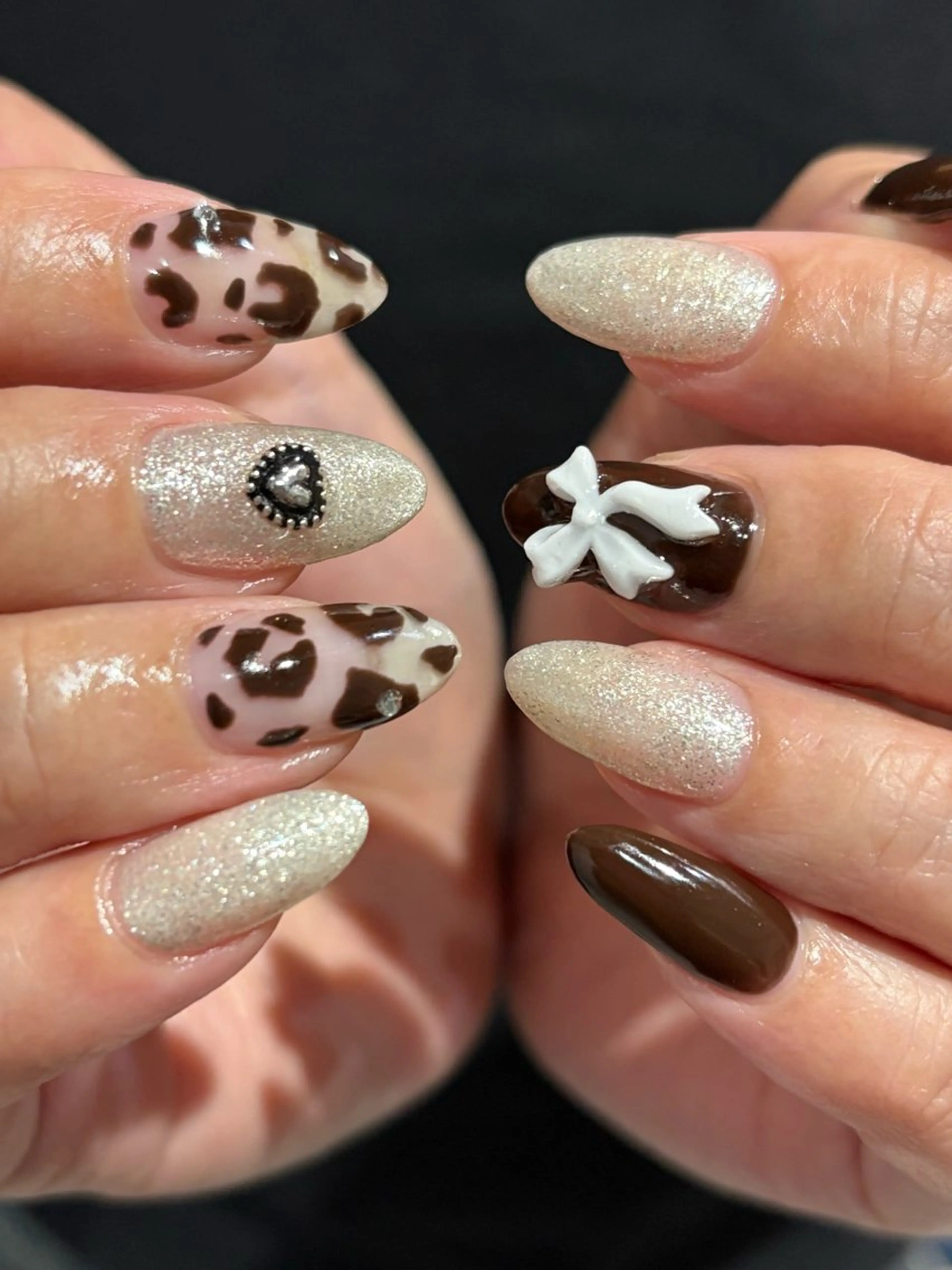 ネイル ブラウン ラメ(グリッター) neo.nail柏 Mutsumiのネイルデザイン