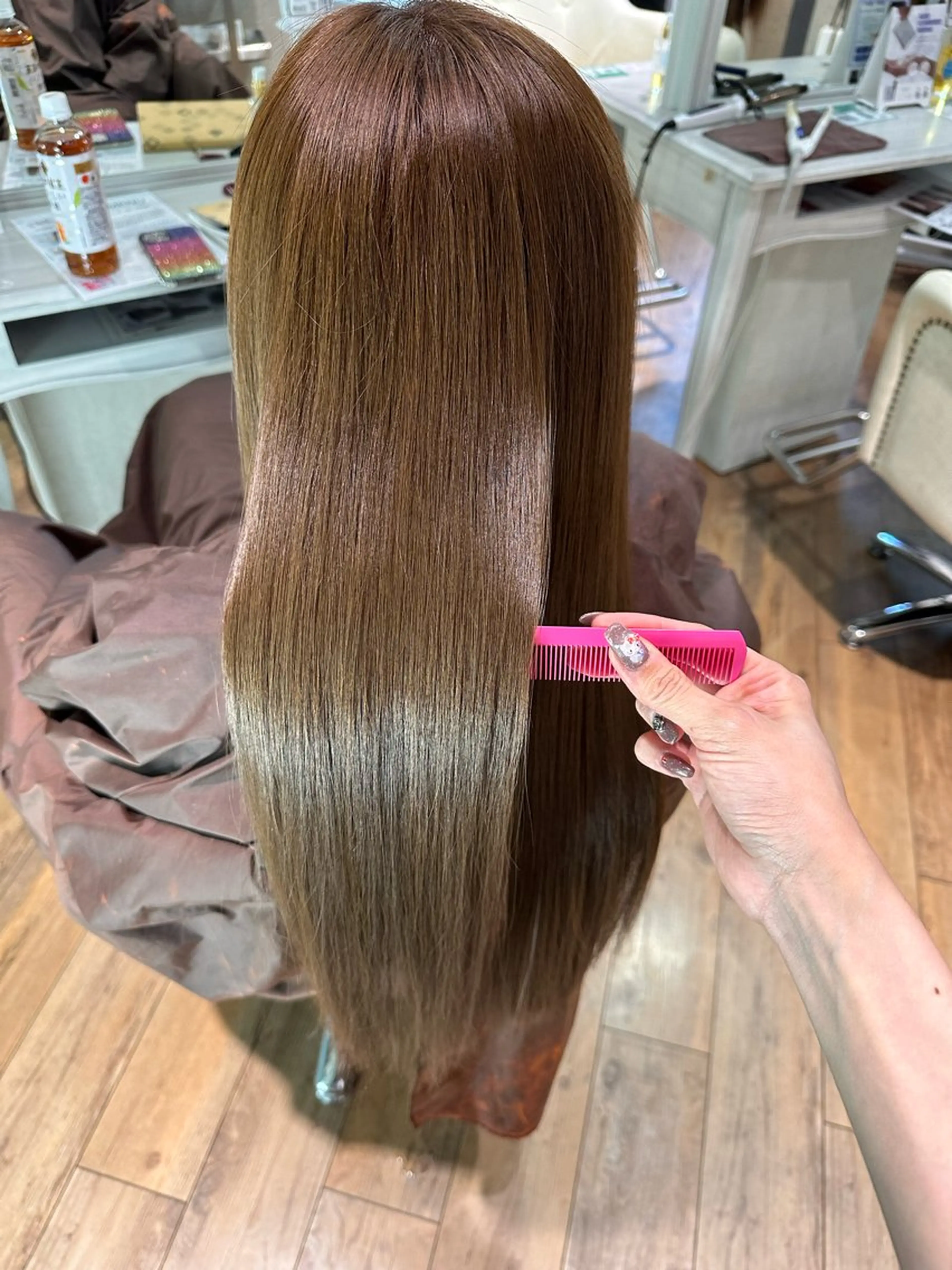 ロング カラー 髪質改善 トリートメント ヘアカラー トリートメント 🧸プルエクステ❤︎ ネイルKAO🧸のヘアスタイル