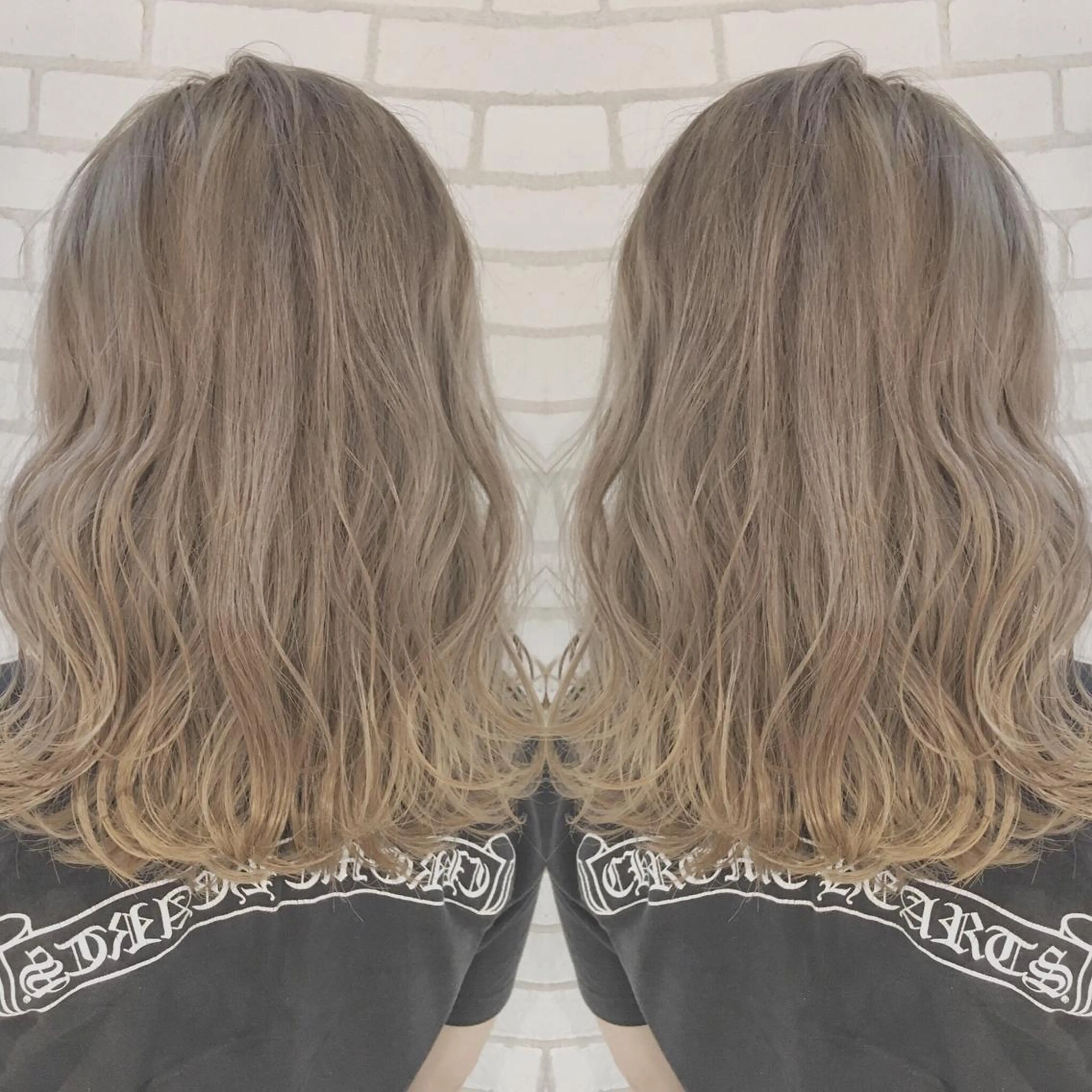 セミロング カラー ベージュカラー ミルクティーベージュ GO TODAY シェアサロン 新宿Aura店所属・佐藤 高徳のヘアスタイル