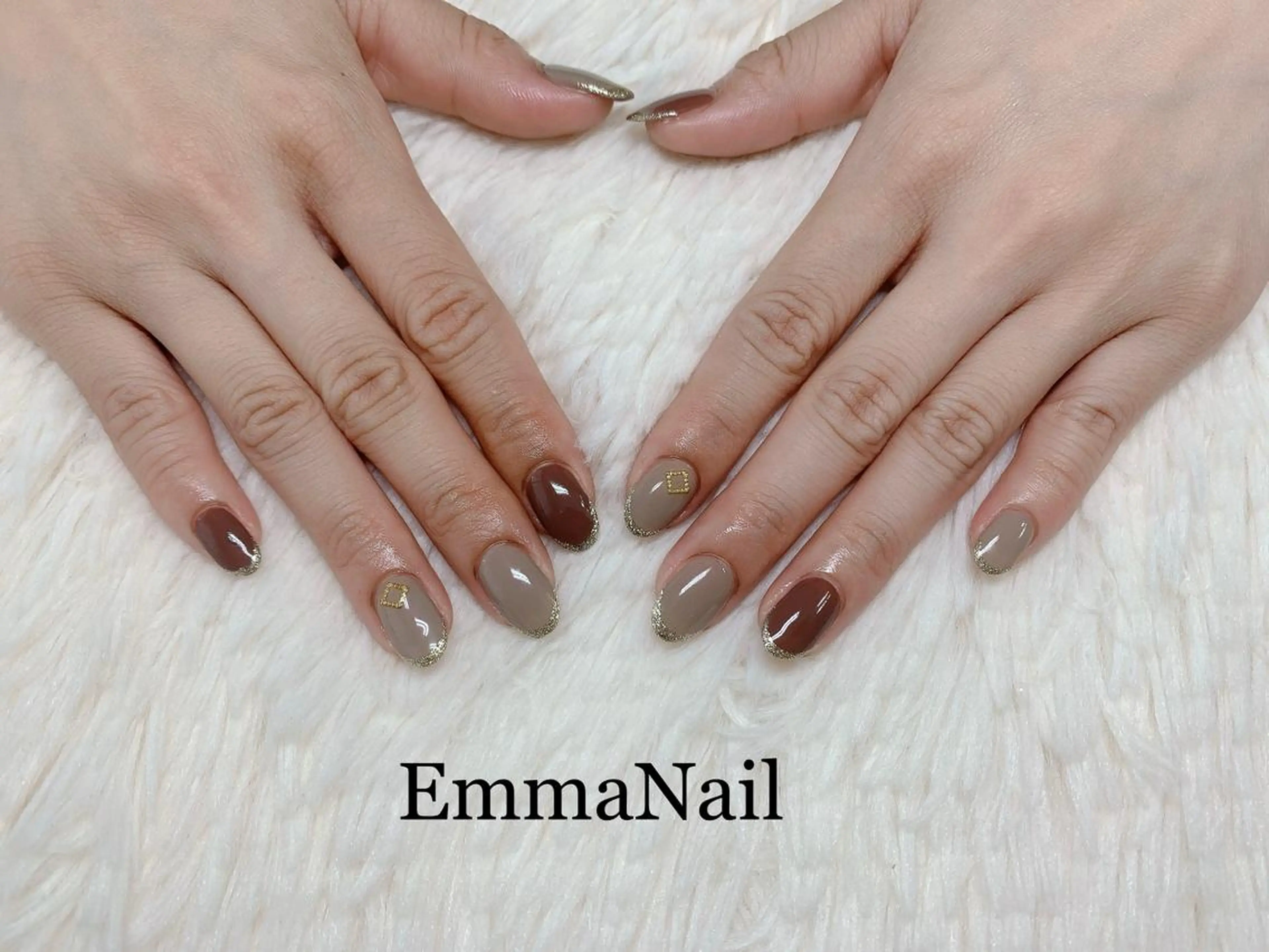 ネイル ジェルネイル 持ち込み オフィスネイル シンプルネイル ハンドネイル salon EM&A emiのネイルデザイン