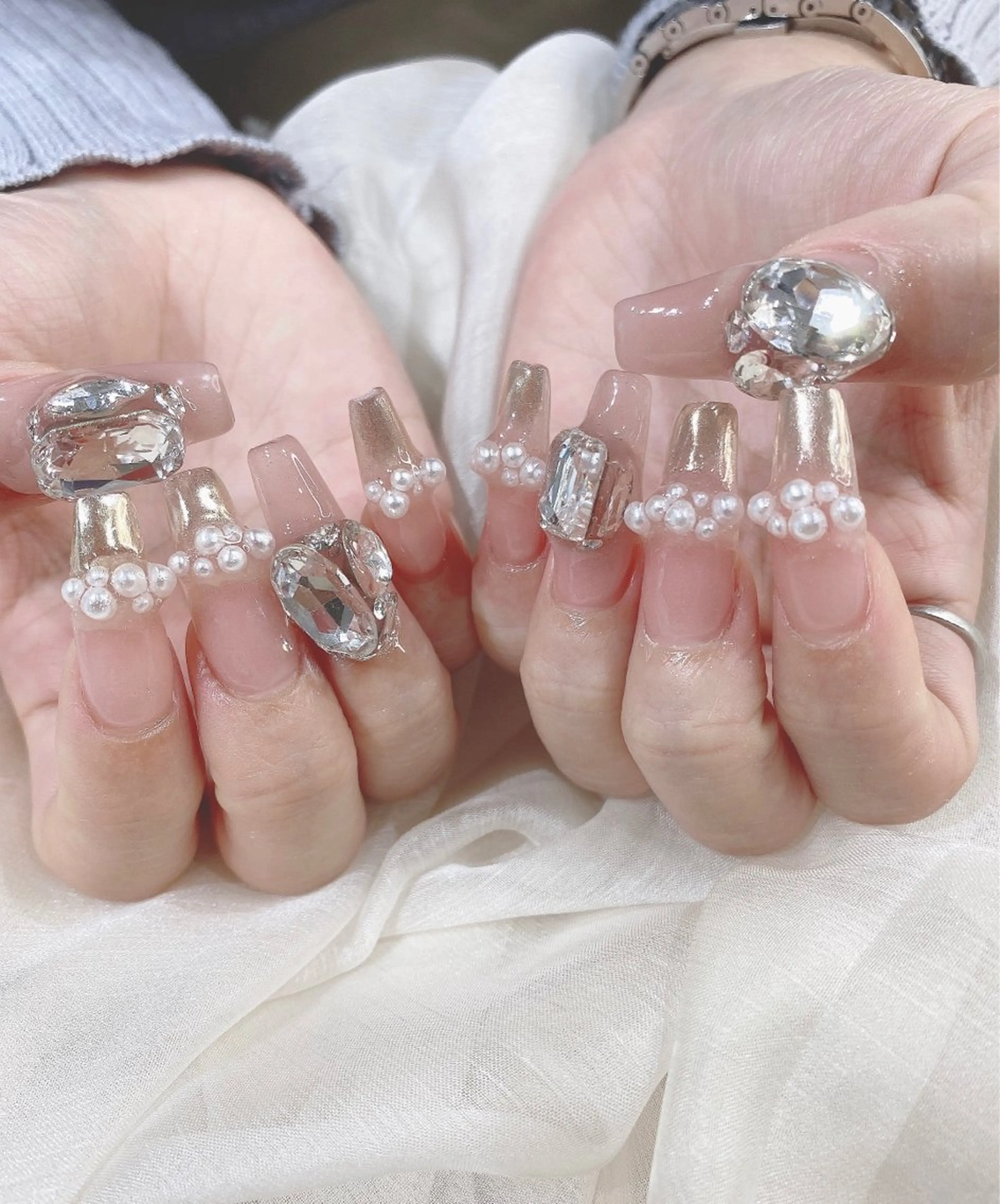 セミロング ハンドネイル JNA認定講師🌸 RIEのネイルデザイン