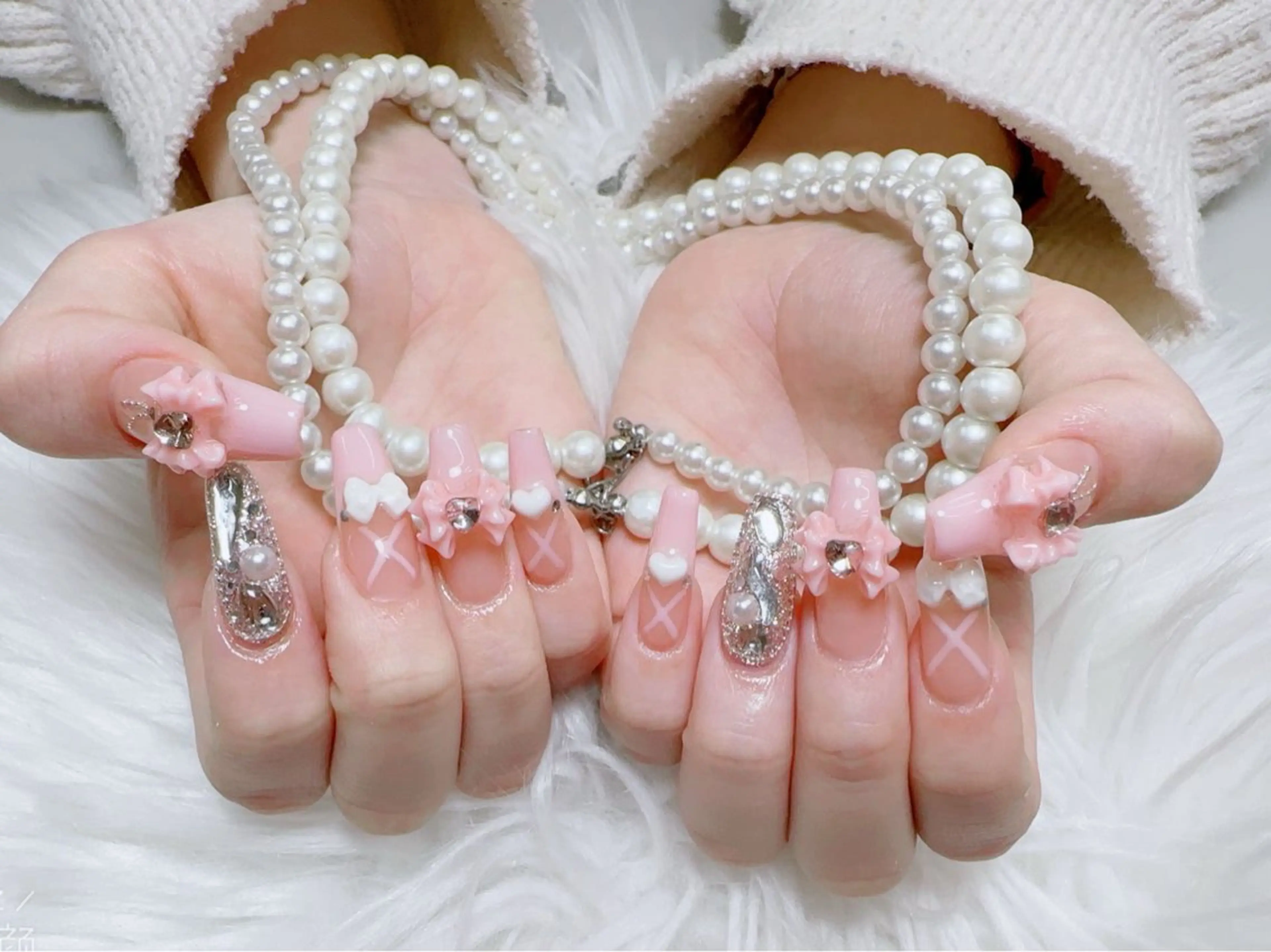 ネイル 長さ出し フレンチネイル ジェルネイル ガラスフレンチ 韓国ネイル ハンドネイル ハンドケア For U nail スカルプ専門店のネイルデザイン