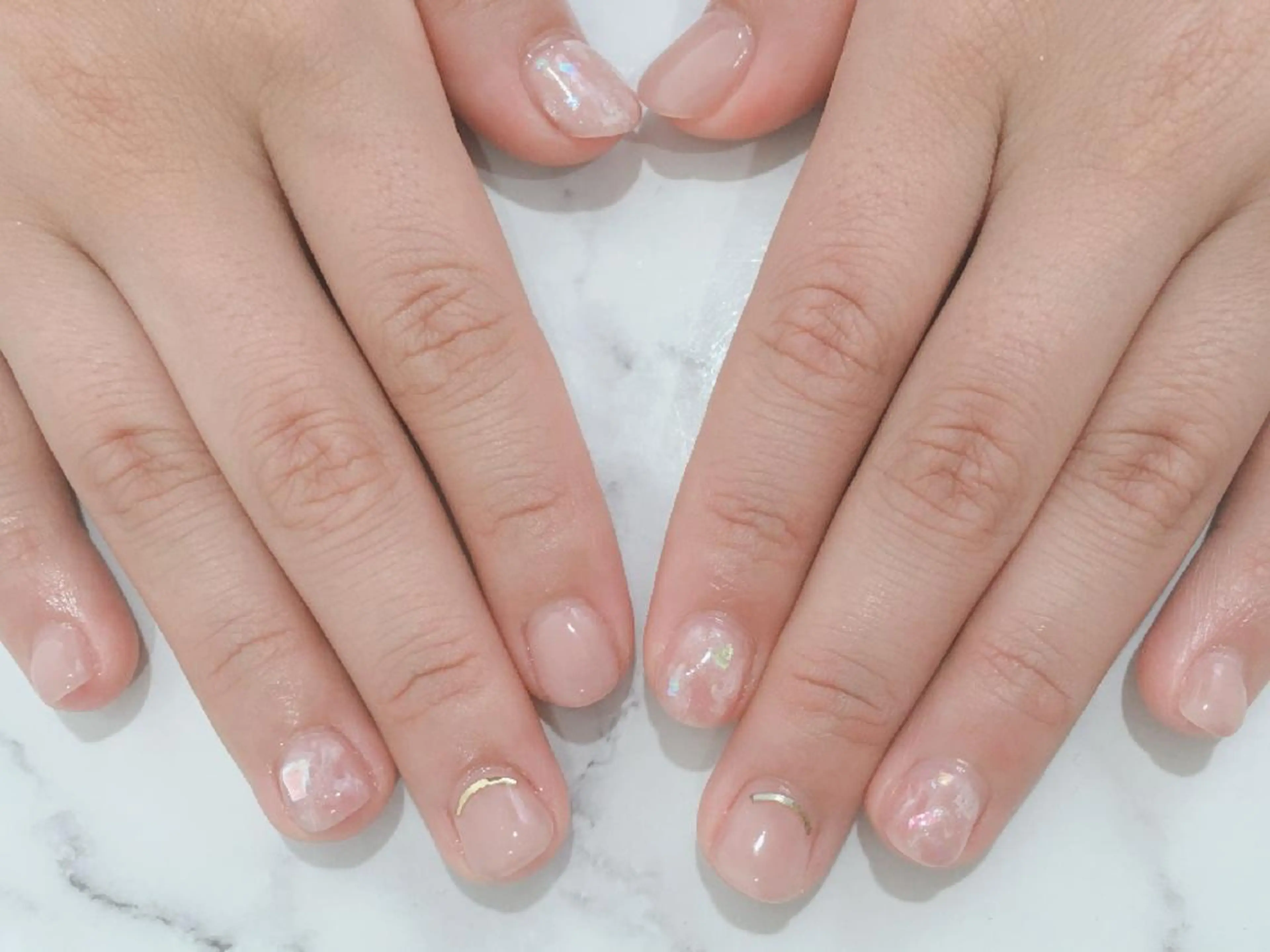 ネイル アートネイル フラワーネイル 大理石ネイル(マーブル) ショートネイル ネイル＆フラワーサロン〜Ri✦hiro〜鳥栖店所属・HIRATA RIEのネイルデザイン