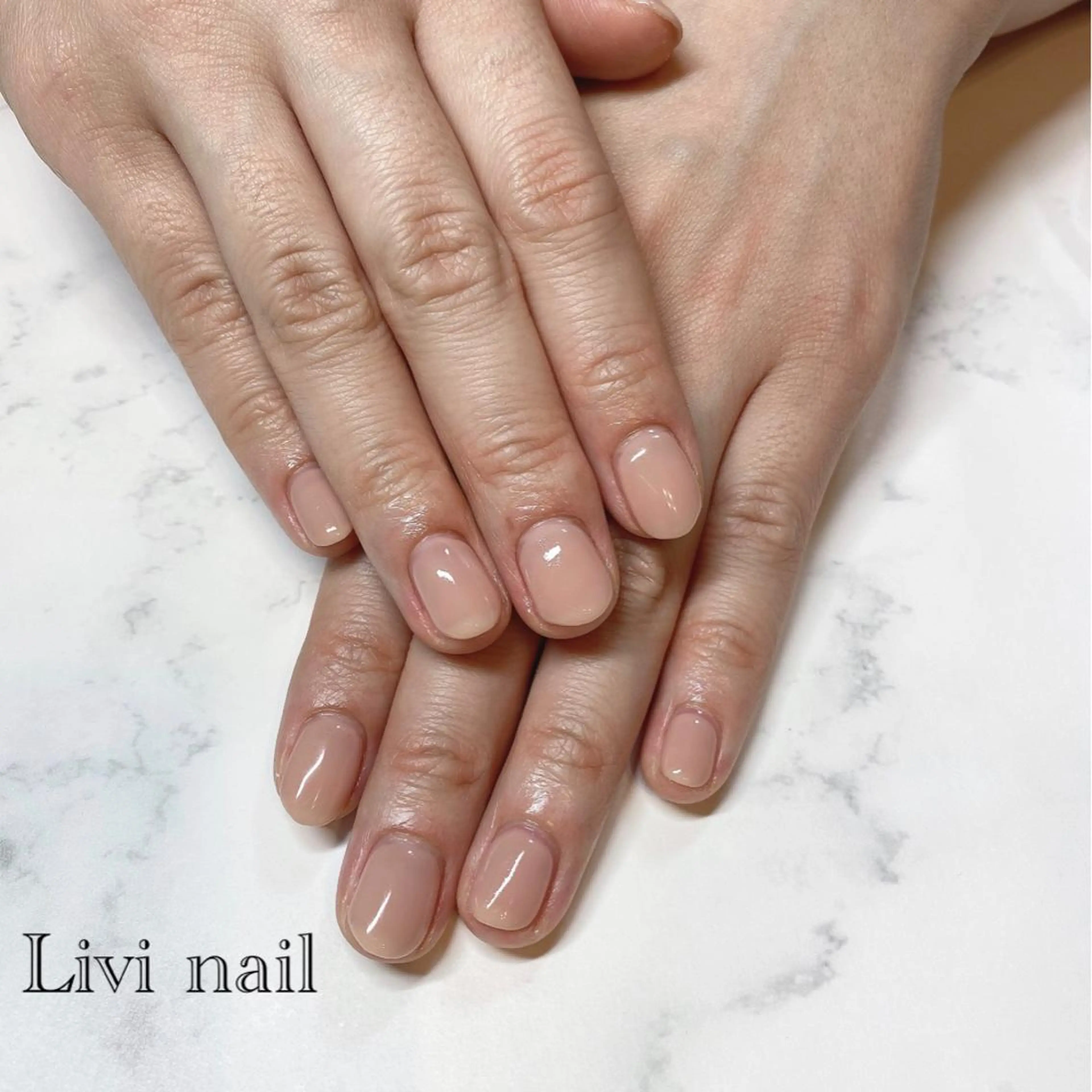 ネイル ピンク ピンクベージュ ハンドネイル nailsalon eplusのネイルデザイン