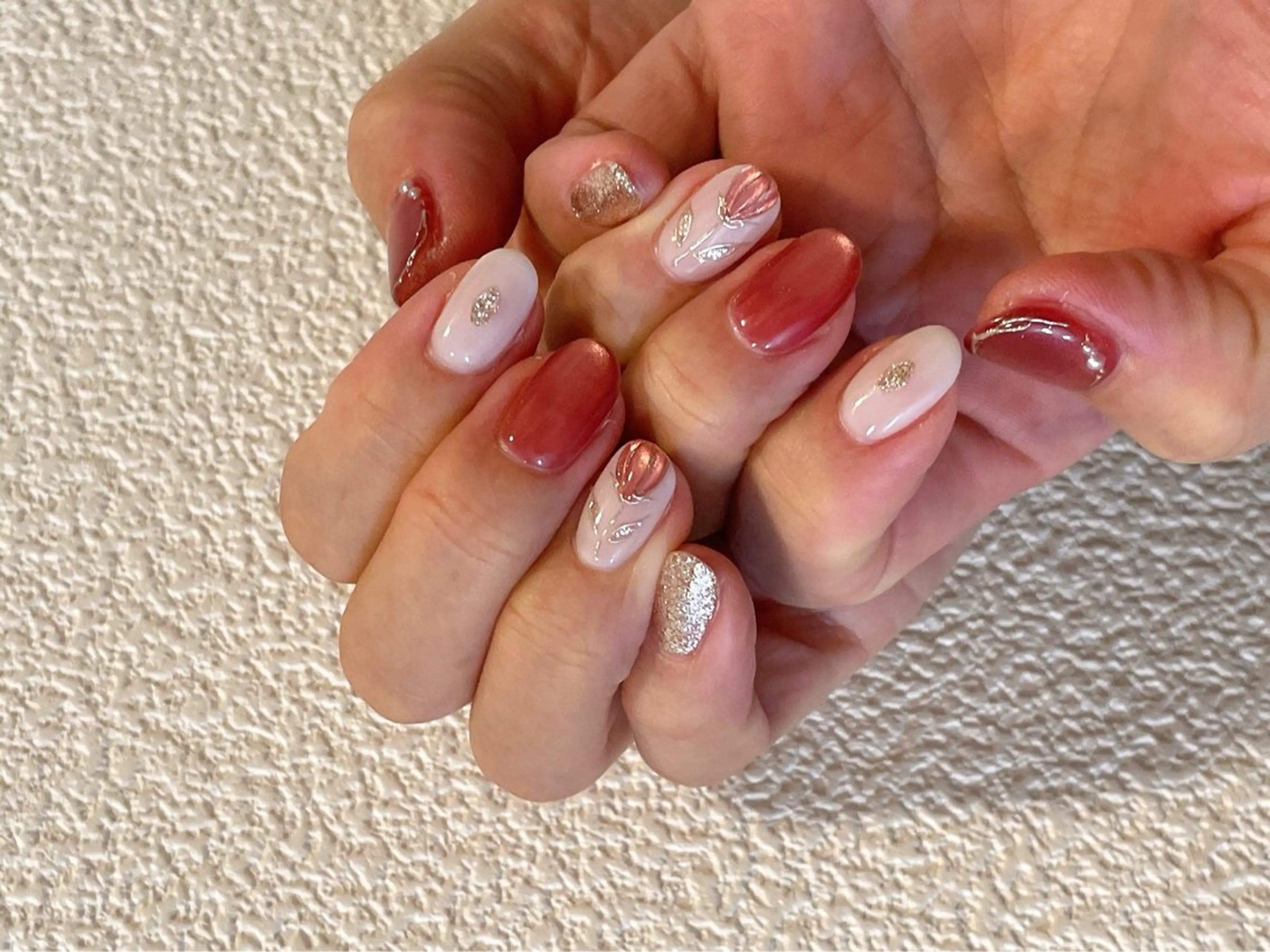ネイル オーロラネイル フットネイル フレンチネイル ジェルネイル 韓国ネイル Mogu nail 二子玉川のネイルデザイン