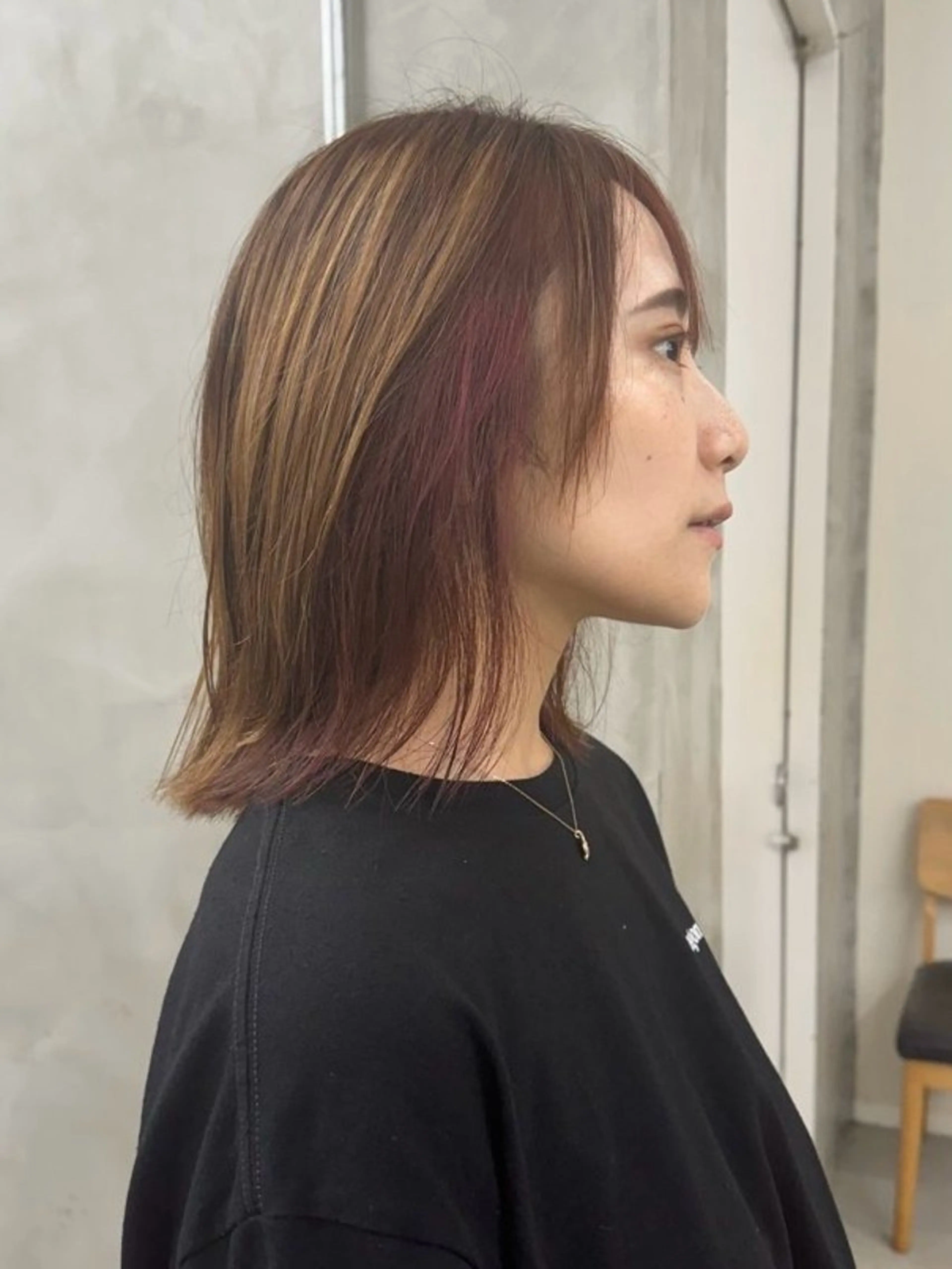 ミディアム カラー ヘアカラー トリートメント メンズショート/レデ ィースボブ サハシのヘアスタイル