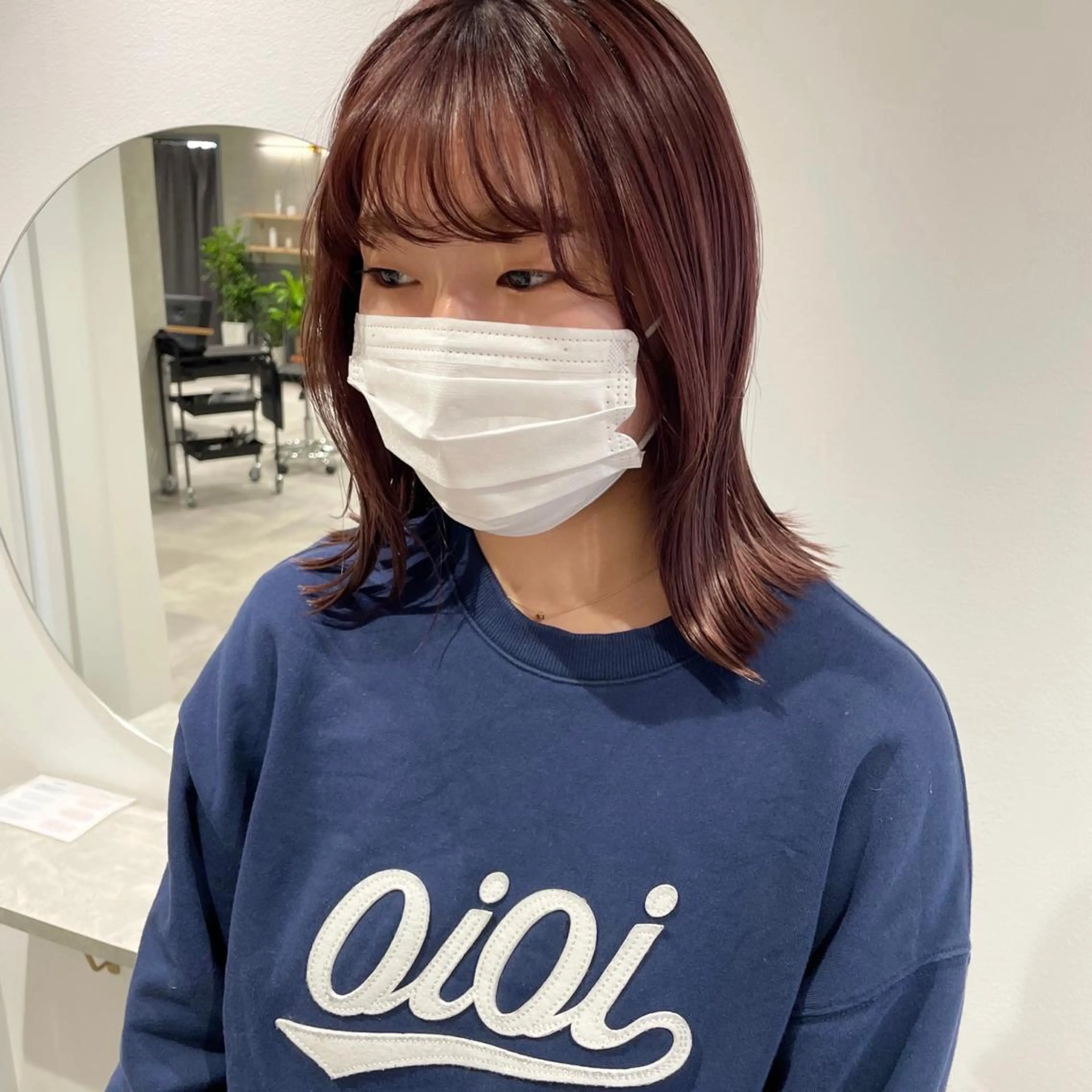 ミディアム カラー カット ヘアカラー トリートメント 🍊暖色×顔周り 🍊cocoroのヘアスタイル