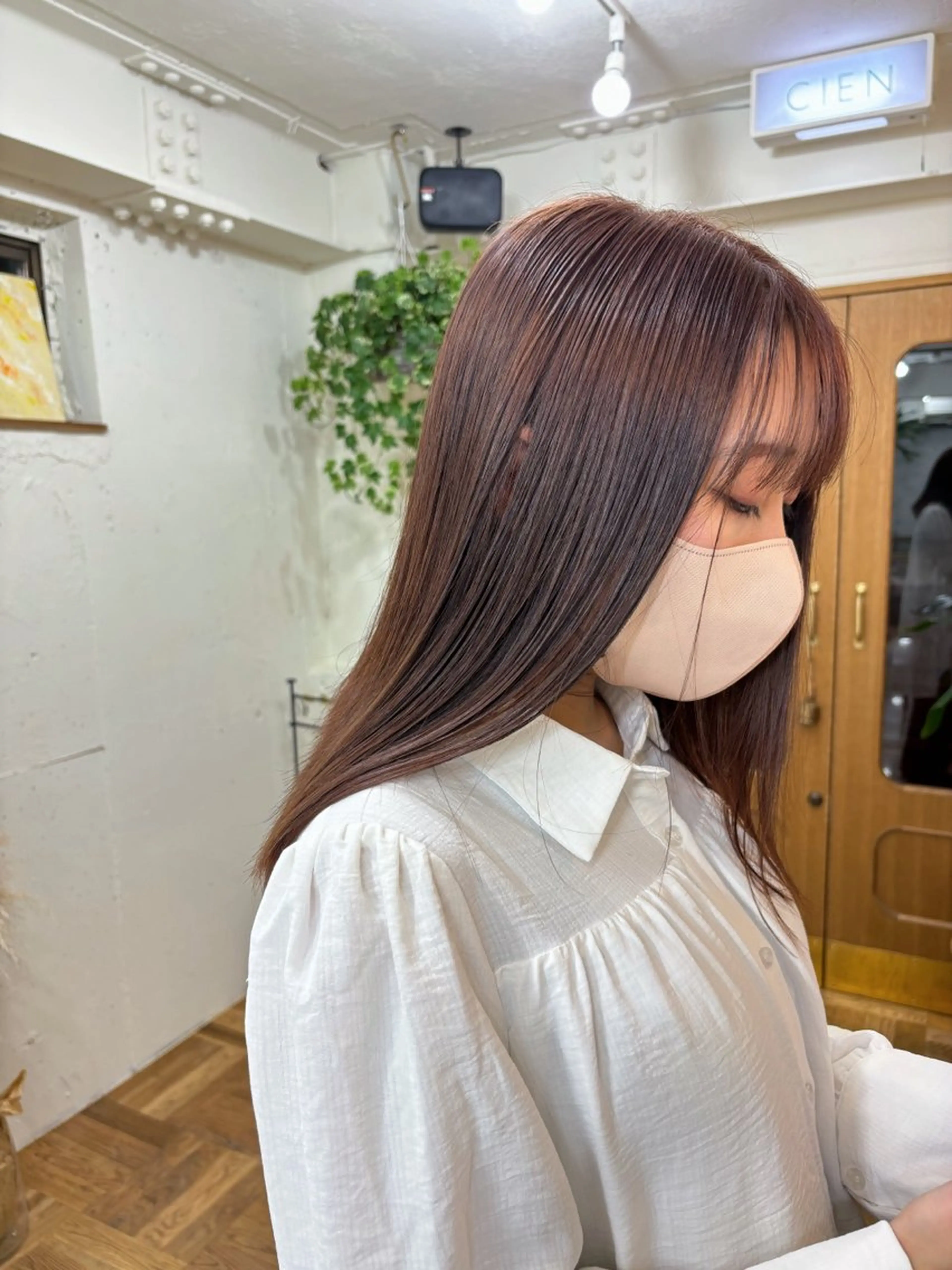 セミロング カラー ブリーチ 透明感カラー ブリーチなしカラー ピンクカラー トリートメント CIEN所属・ayano🫧 《CIEN》のヘアスタイル