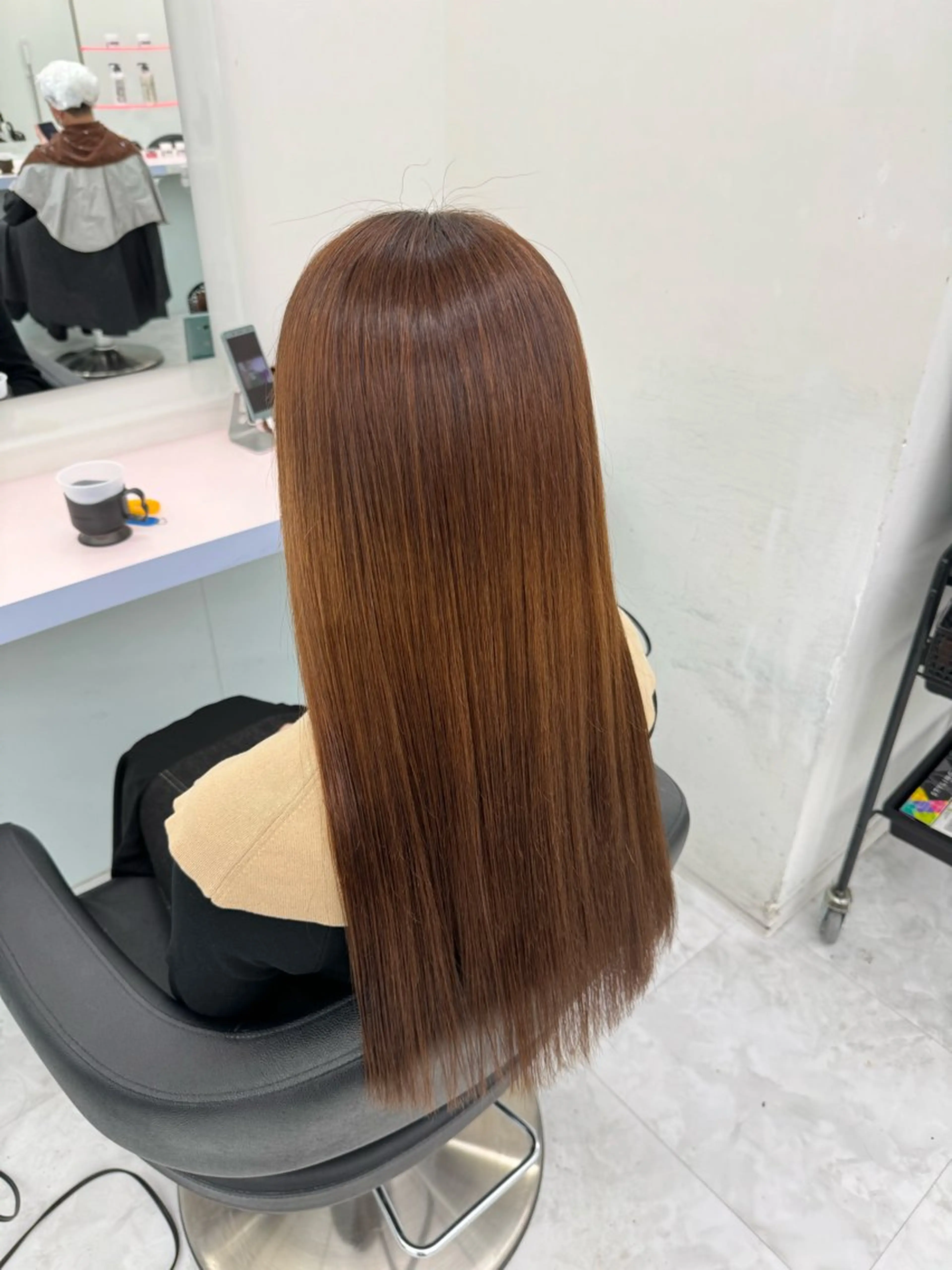 ロング カラー ブラウンカラー マロンブラウン ヘアカラー ヘッドスパ ヘアセット ♡ブリーチカラー♡ Mirioのヘアスタイル
