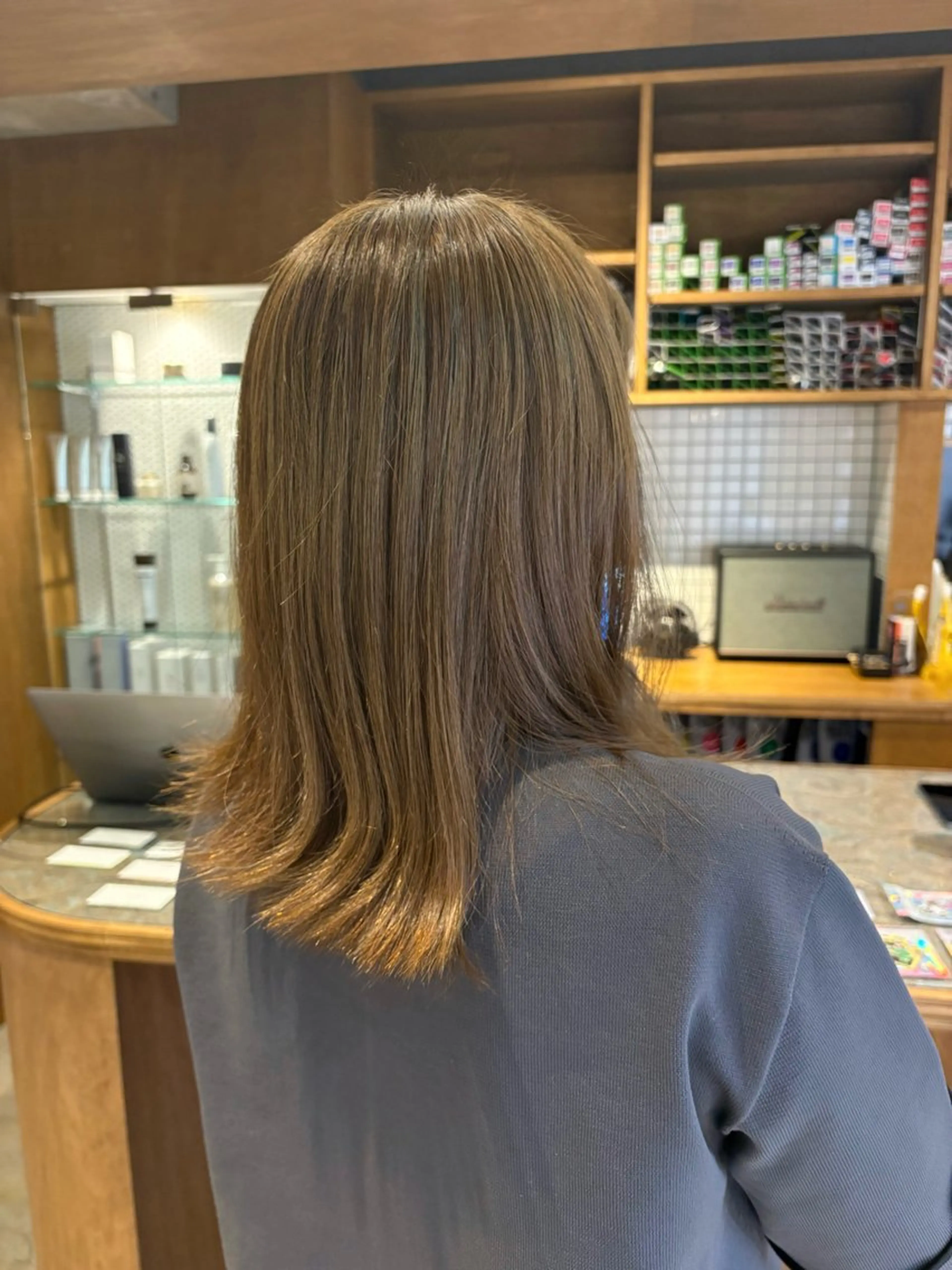 ミディアム カラー ベージュカラー オリーブベージュ ヘアカラー 名駅/カラーモデル/ masaki⠀のヘアスタイル