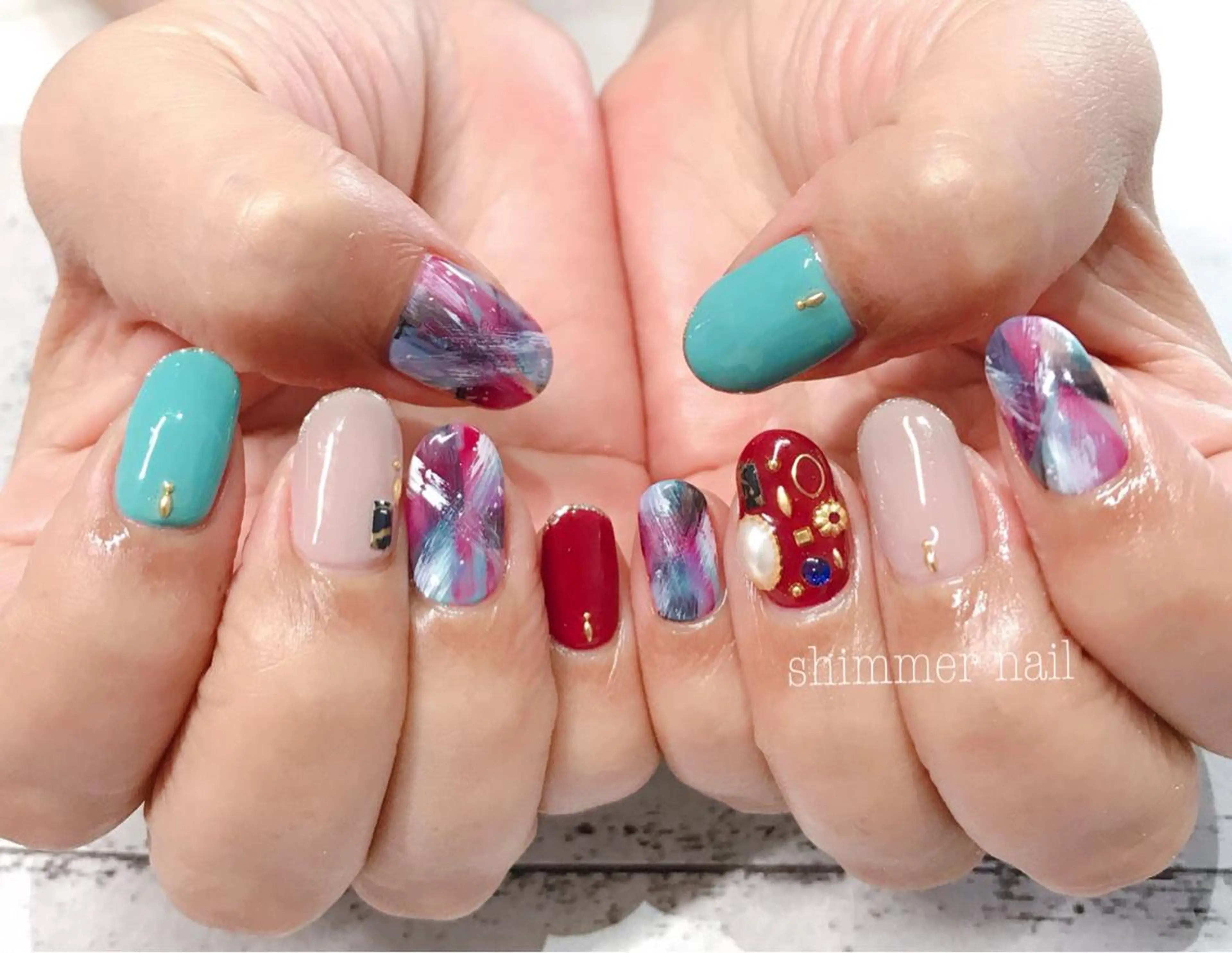 ネイル ハンドネイル Shimmer Nail所属・Shimmer Nail⋆*✩のネイルデザイン