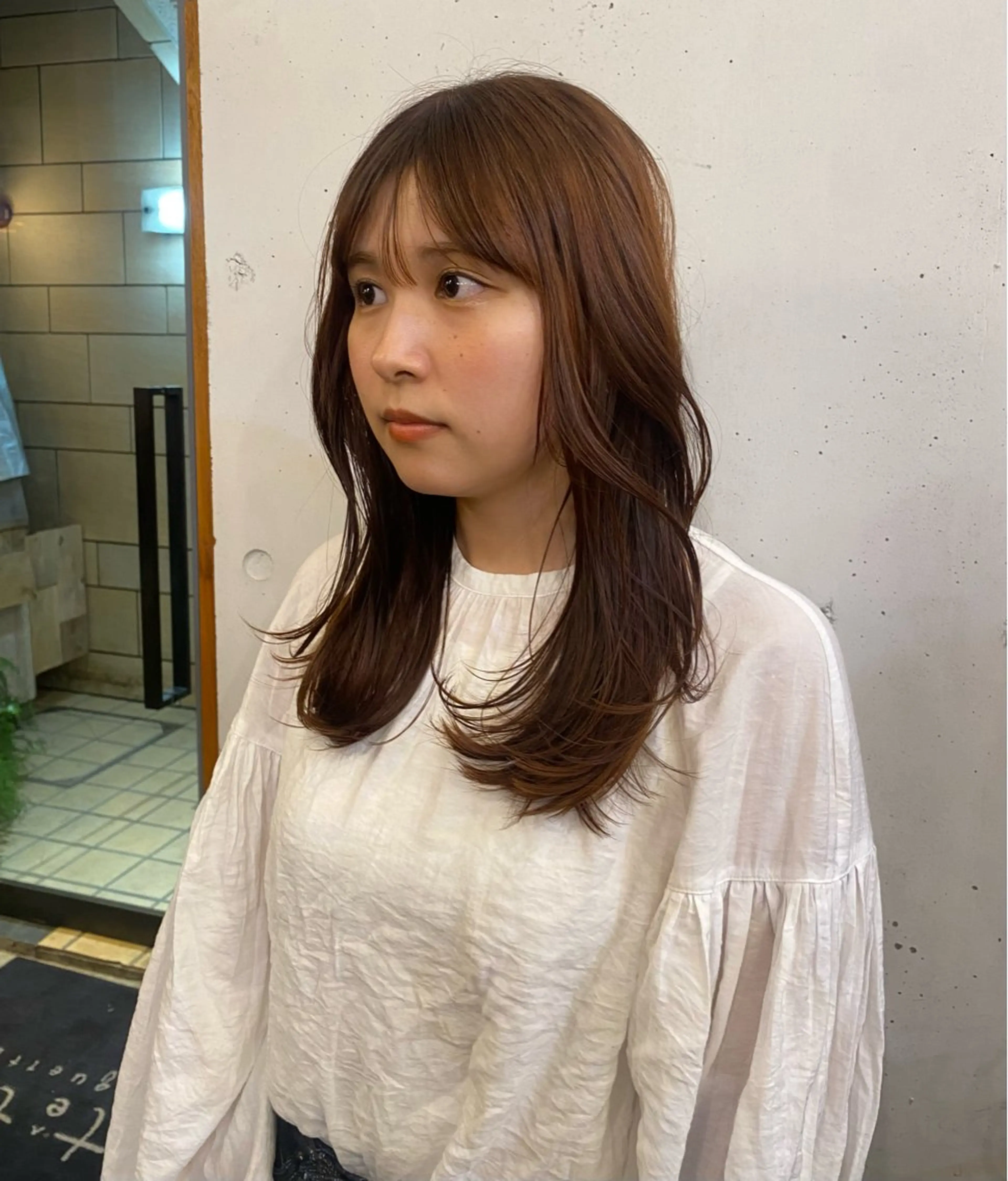 ミディアム カラー パーマ ヘアカラー 似合わせカット カラー🪿 moeのヘアスタイル