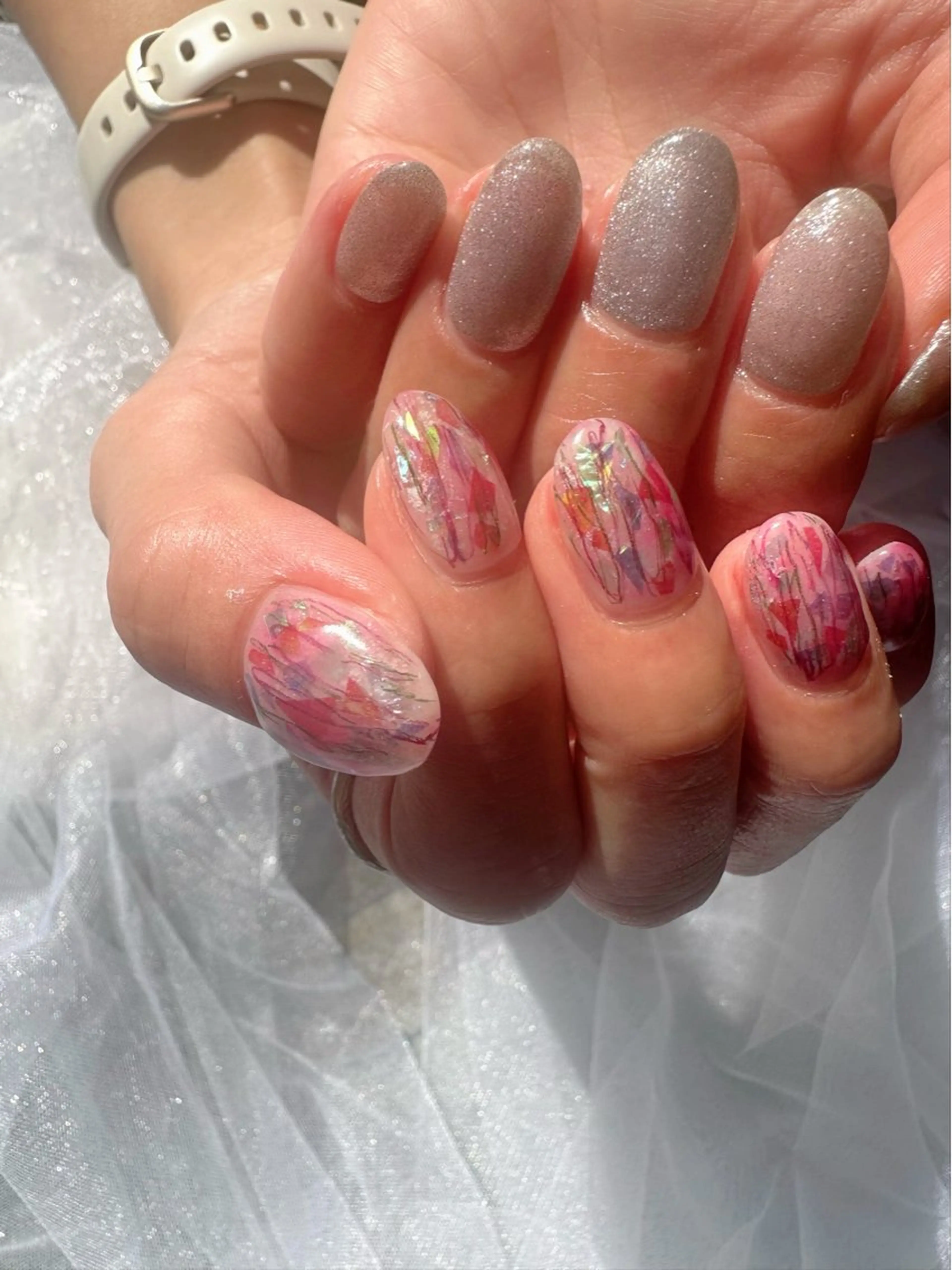 ネイル クリアネイル 氷ネイル・うるうるネイル 韓国ネイル マグネットネイル ニュアンスネイル 🪞KAPE NAIL 🪞のネイルデザイン