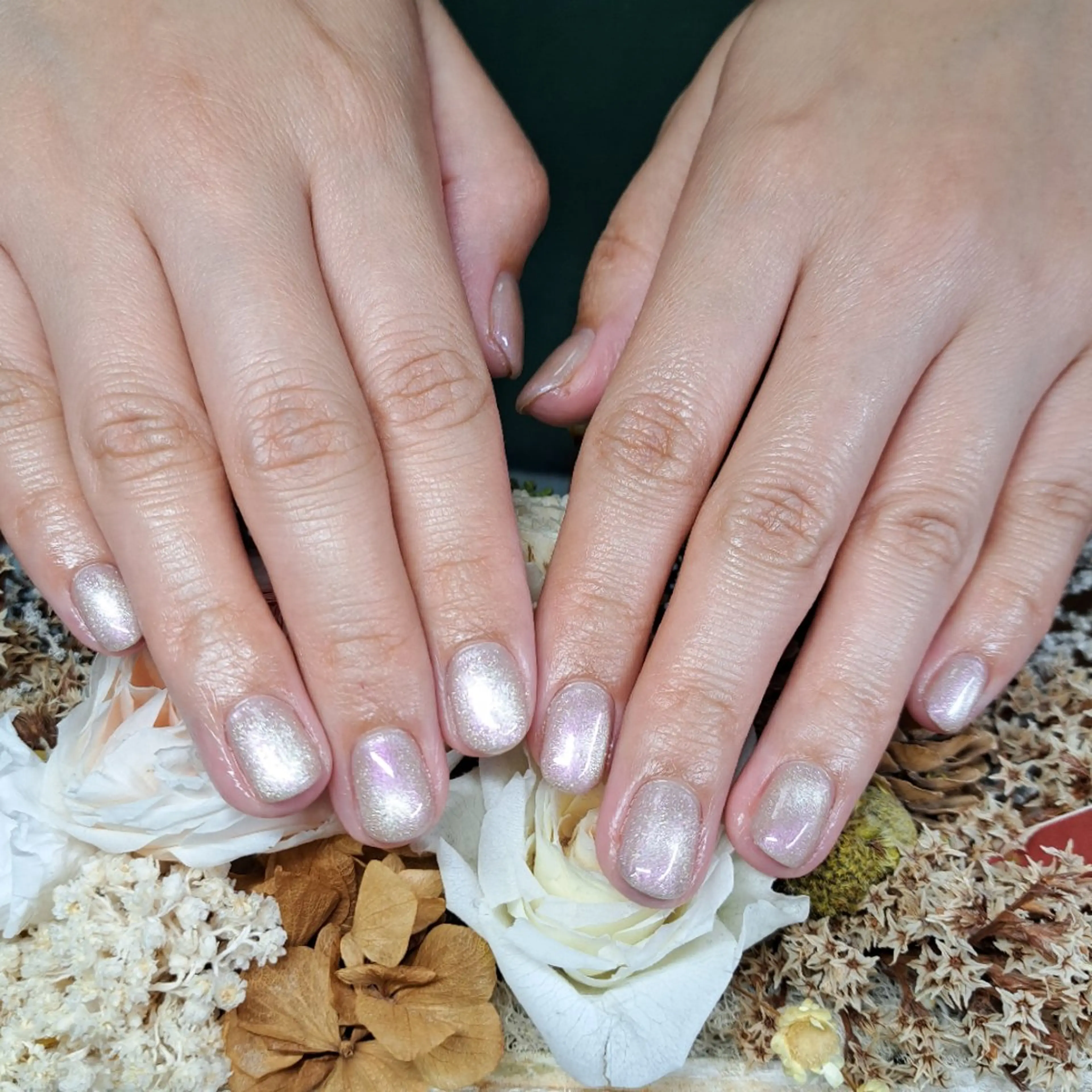 ネイル マグネットネイル ビー玉ネイル ブライダルネイル HAYASHI  Nのネイルデザイン