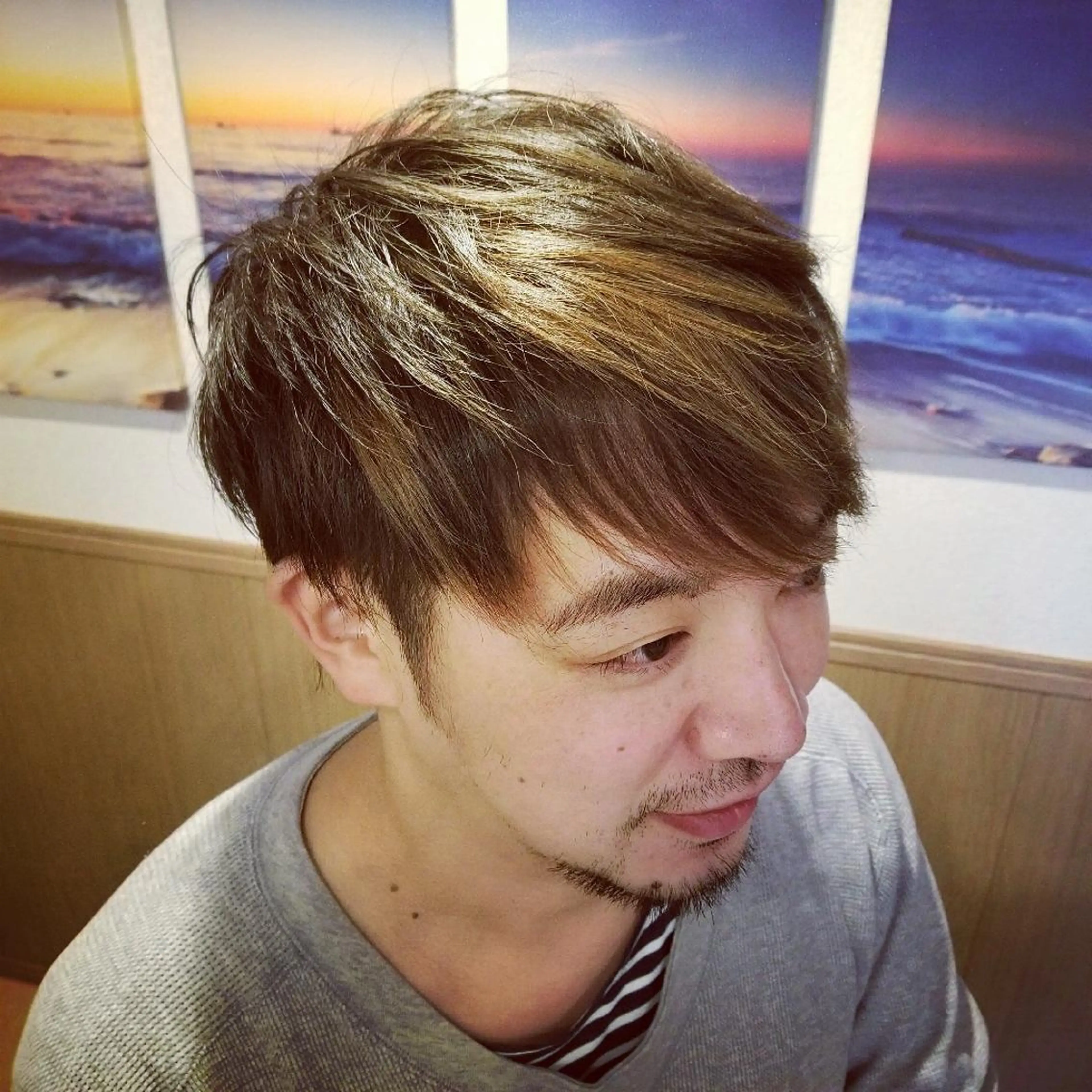 ショート メンズ メンズハイライト メンズメッシュ マッシュ 外国人風カラー ハイライト spa hair  ark 富井直美のヘアスタイル