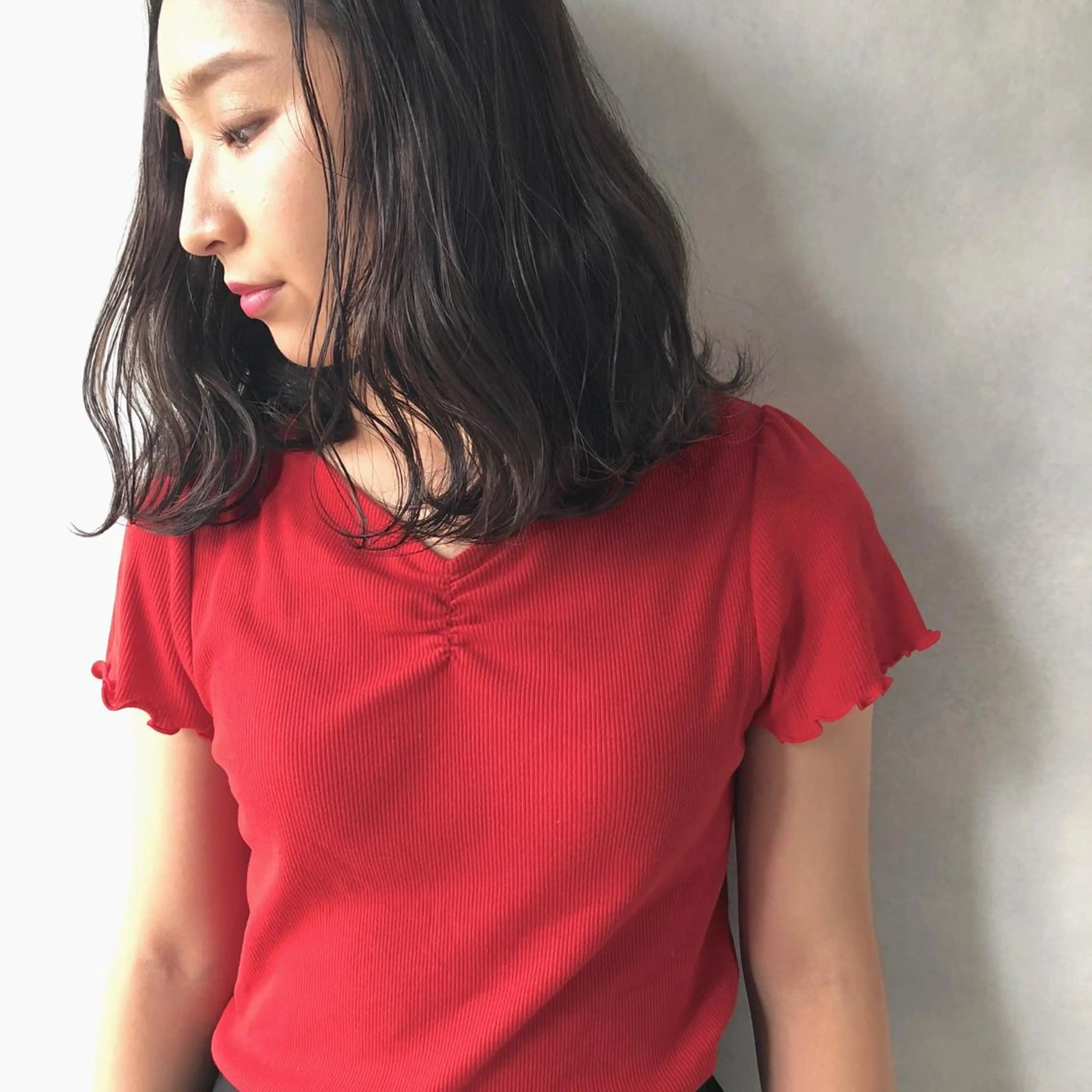 ミディアム 外国人風カラー ハイライト ヘアカラー トリートメント 小澤大輔 YOLO hairのヘアスタイル