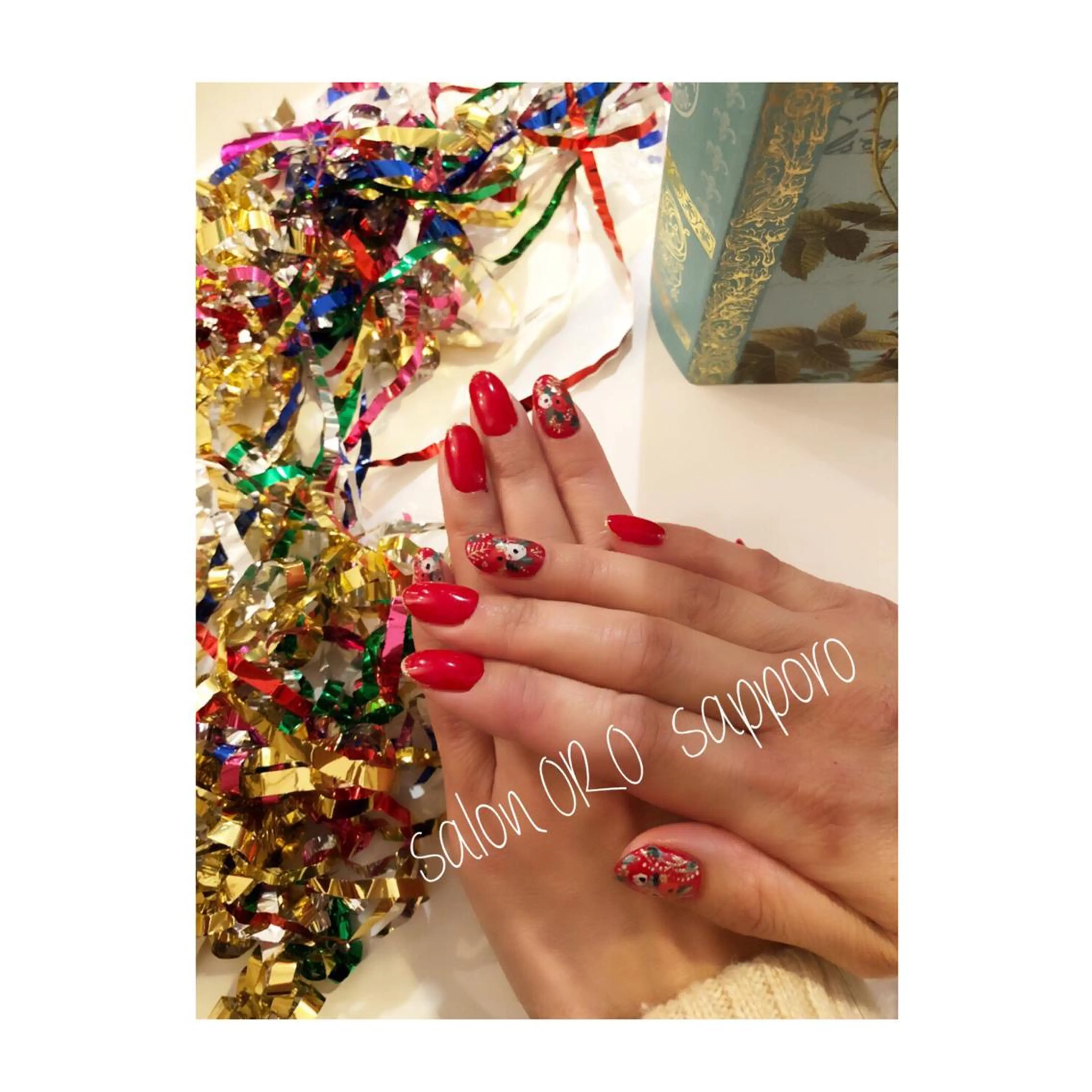 ネイル アートネイル フラワーネイル 冬ネイル クリスマス ハンドネイル salon ORO sapporo所属・ORO 石井 香織のその他イメージ