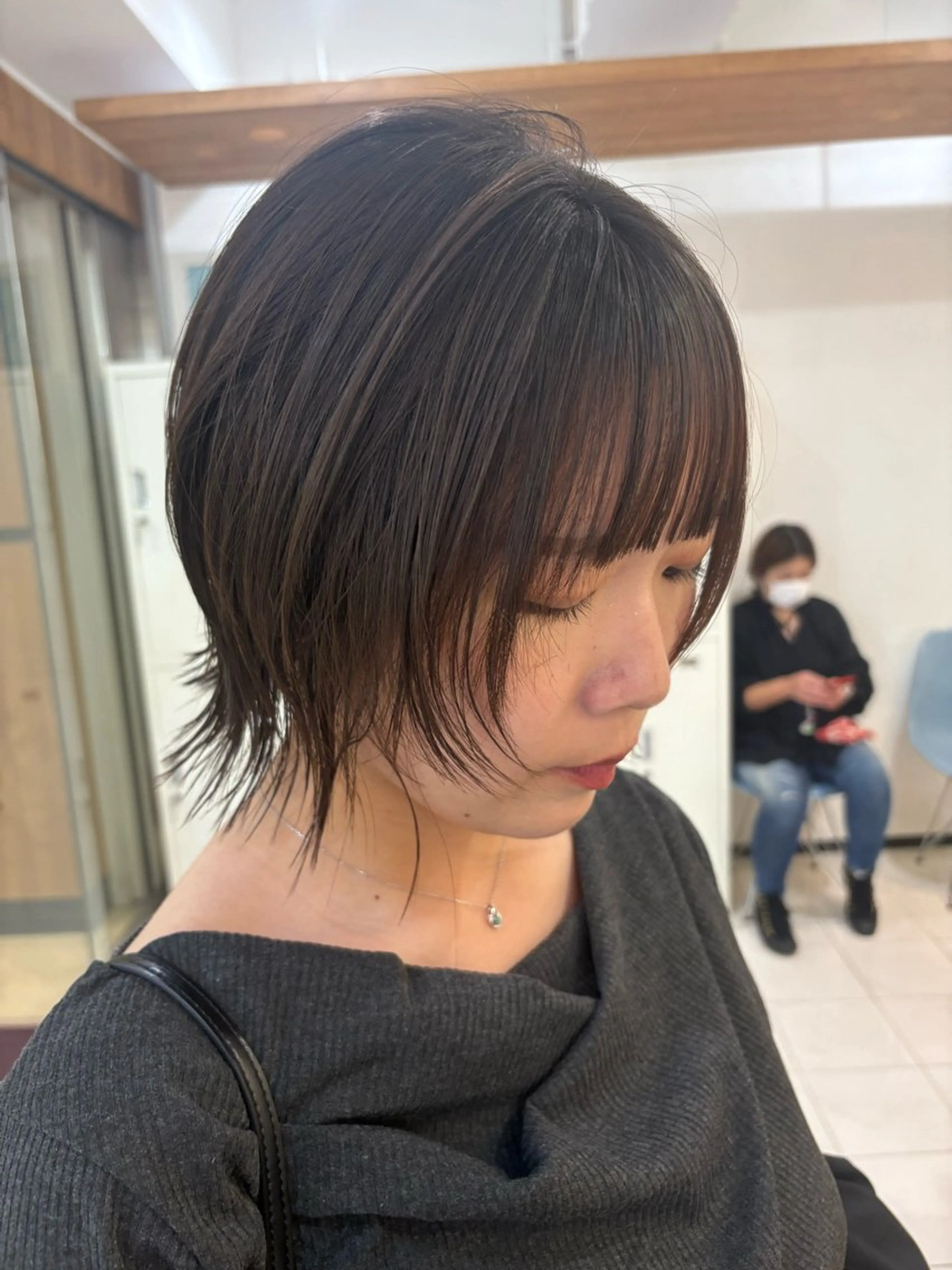 ショート ボブレイヤー ボブ レイヤーカット カット ヘアカラー くびれヘア/レイヤー カット/ユウカのヘアスタイル