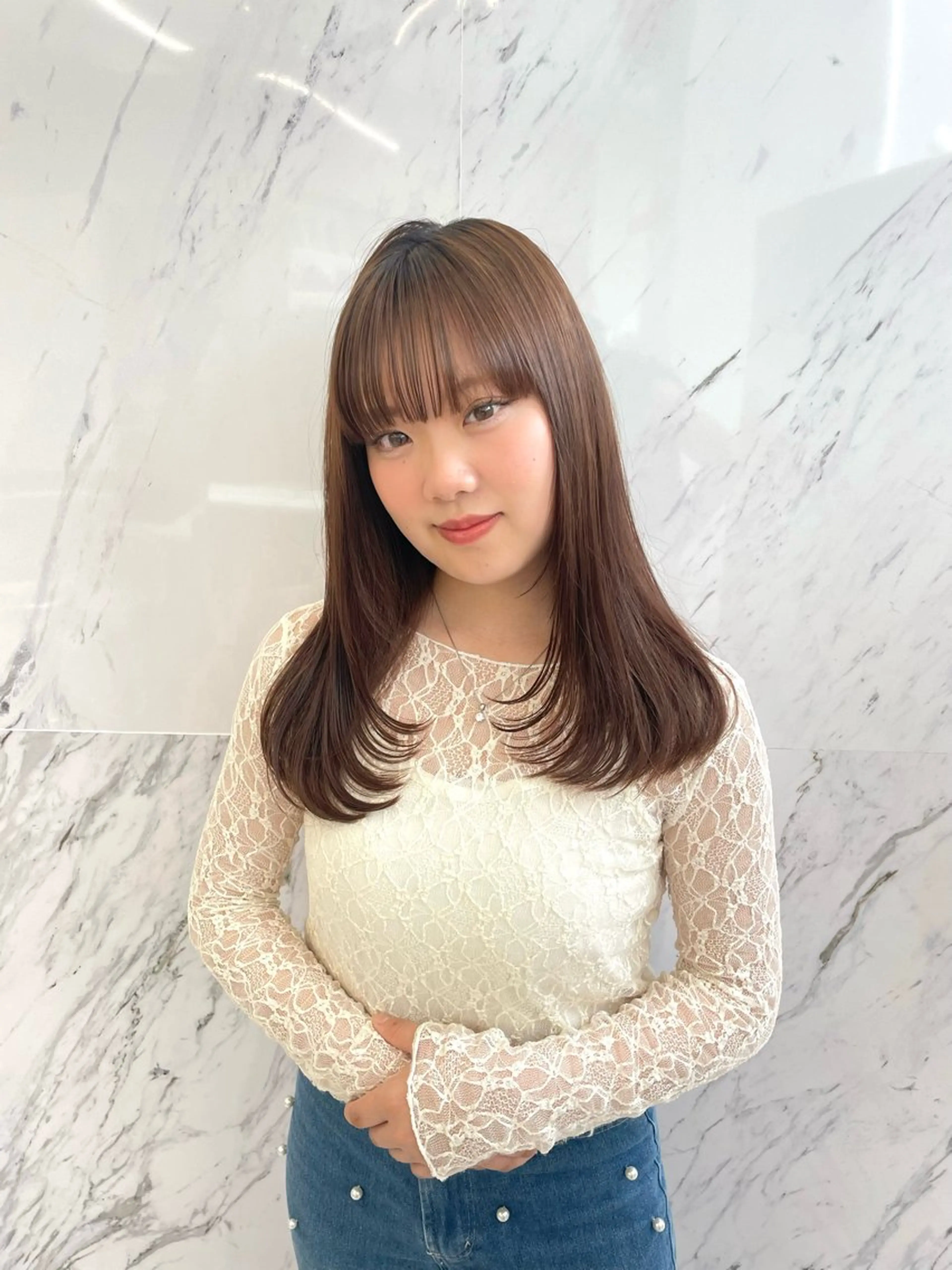 セミロング カラー カット ヘアカラー トリートメント ParveMix 🩶🫧入江 香名のヘアスタイル