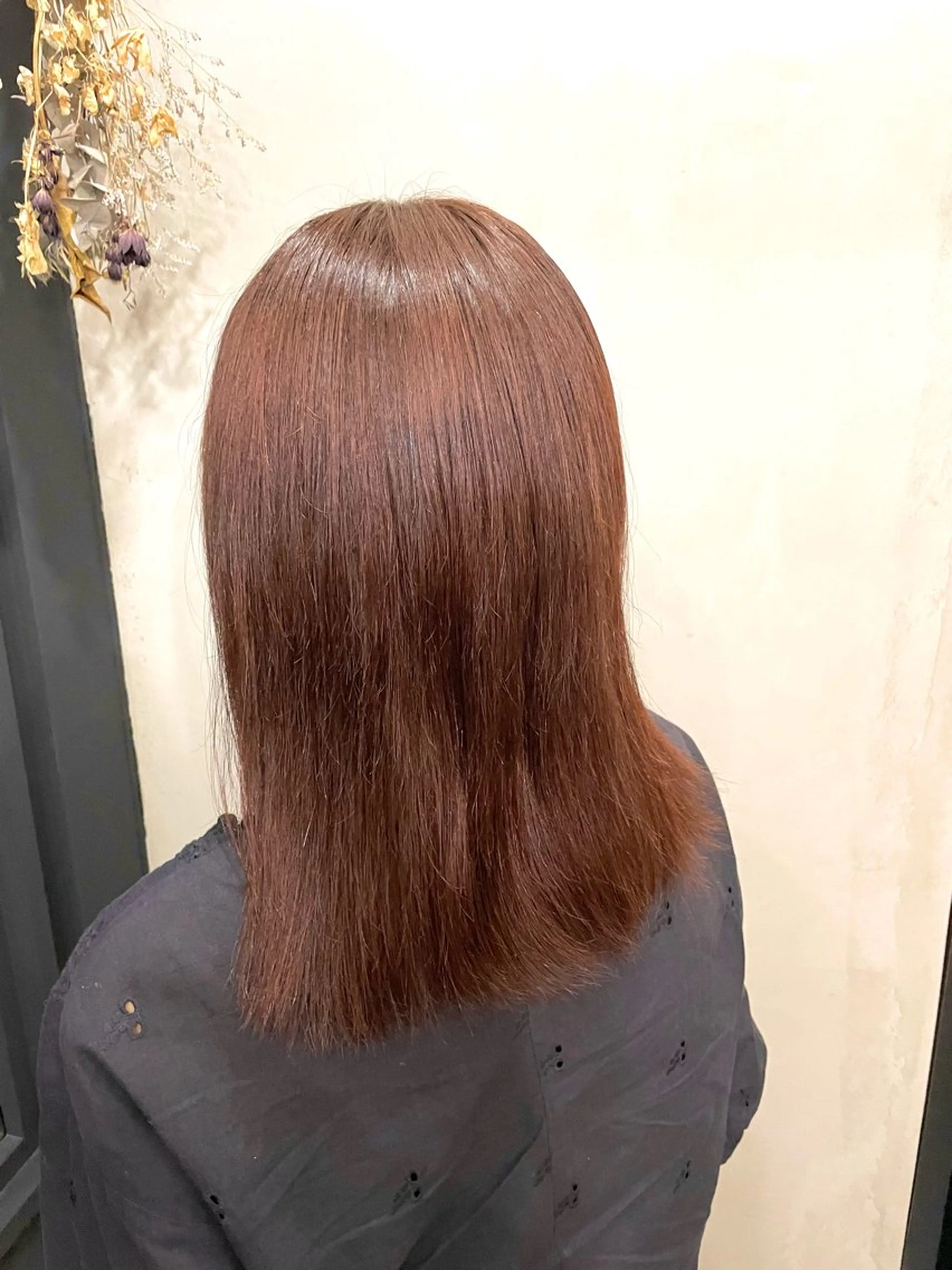 セミロング カラー オレンジ ピンクカラー ✨メンズ縮毛モデル 募集✨イブキのヘアスタイル