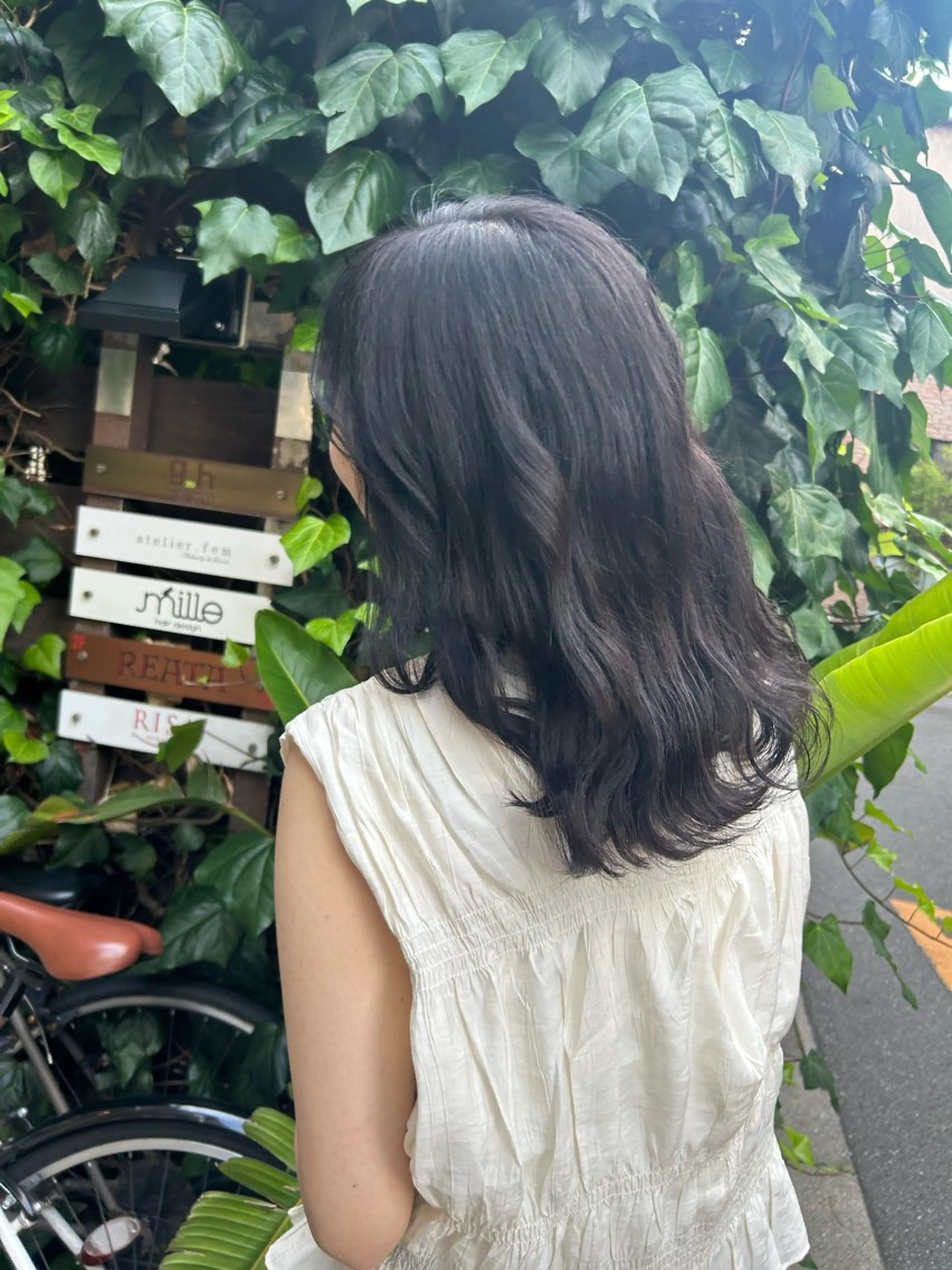 セミロング ヘアカラー トリートメント ヘッドスパ 🤍Nozomi/ オリーブカラー🌿のヘアスタイル