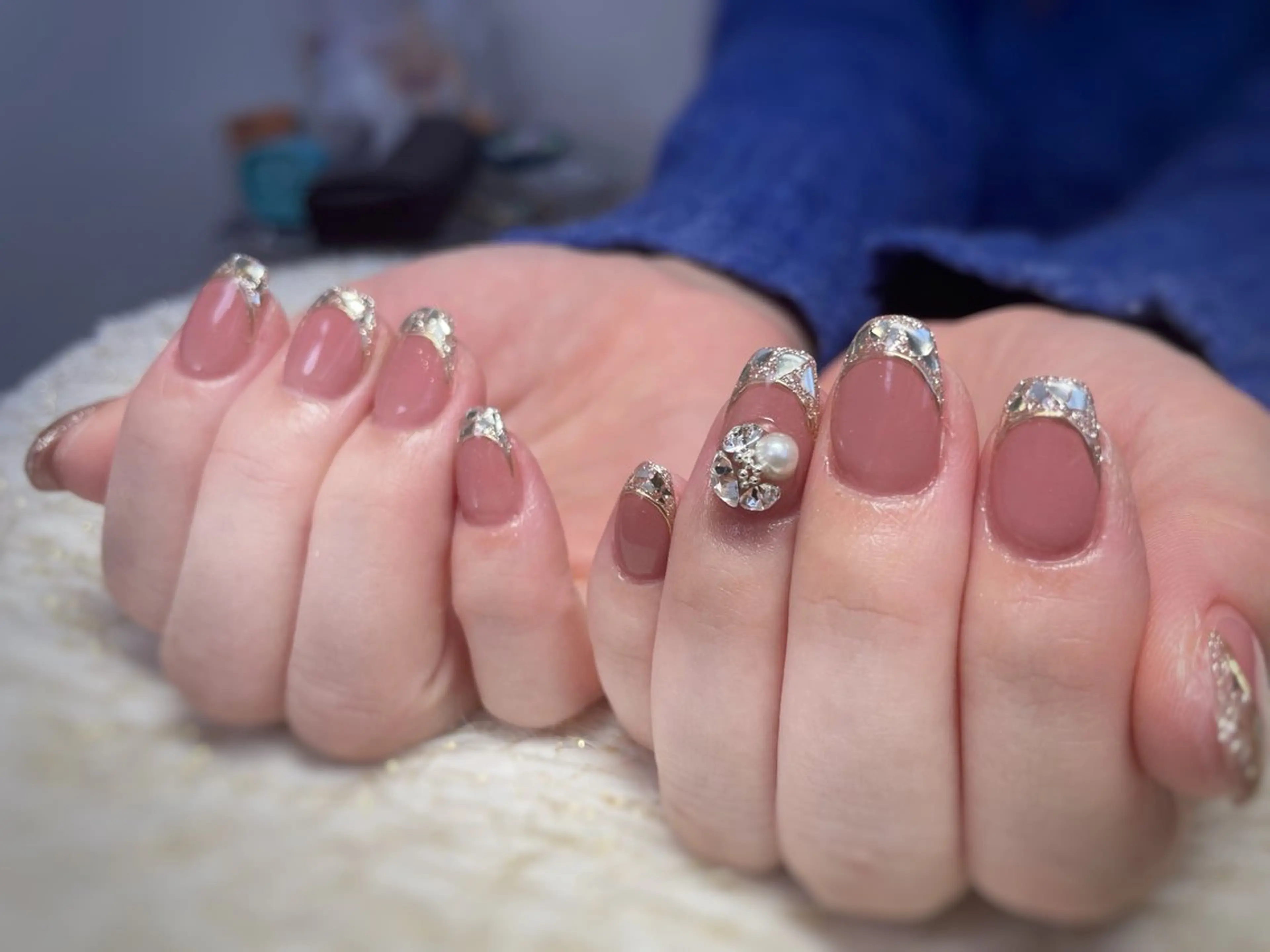 ネイル フレンチネイル ジェルネイル ガラスフレンチ ハンドネイル nail ayacaのネイルデザイン