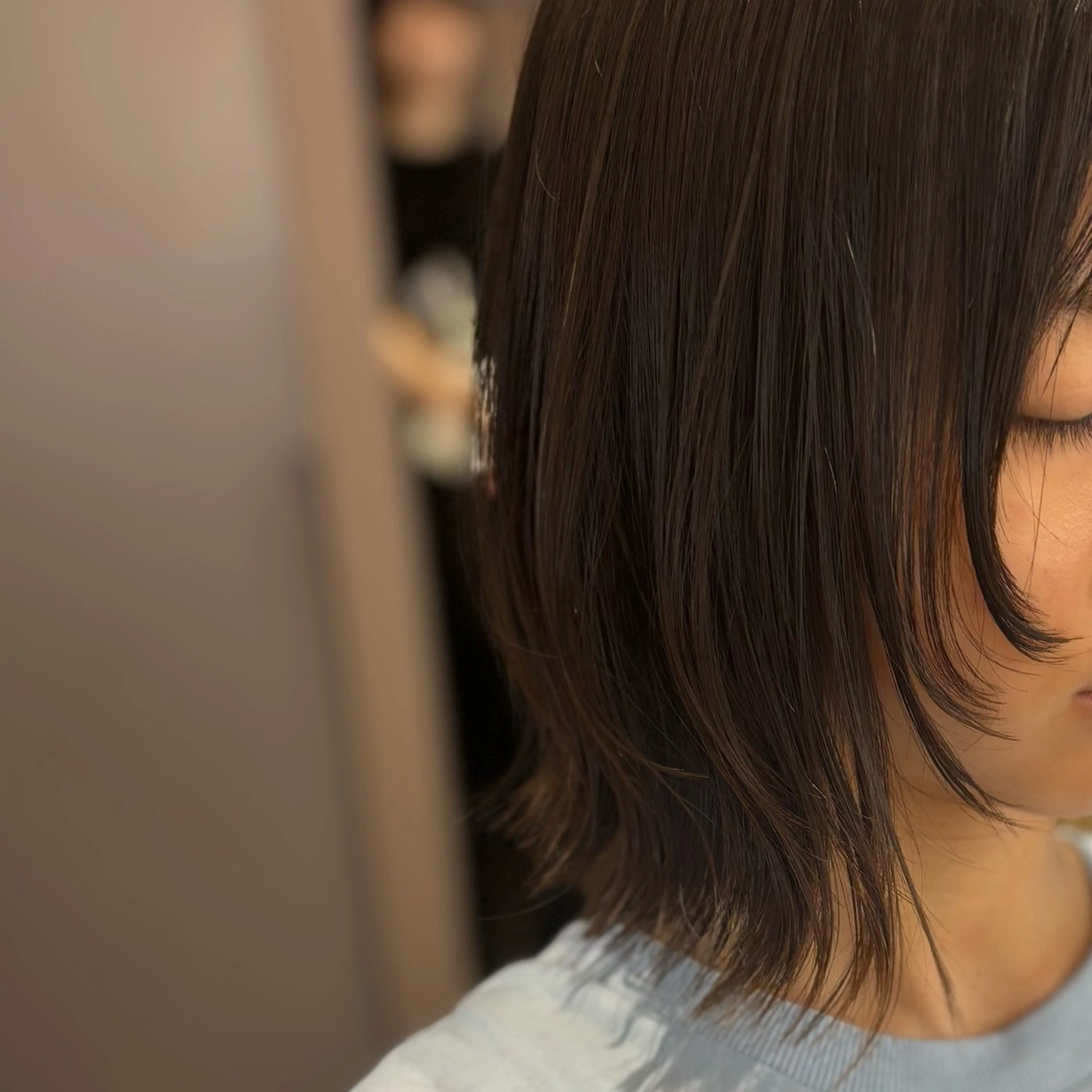 ミディアム ボブレイヤー ボブ 顔周りカット レイヤーカット カット レイヤーカット/ボブ /nene🍥⋆*のヘアスタイル