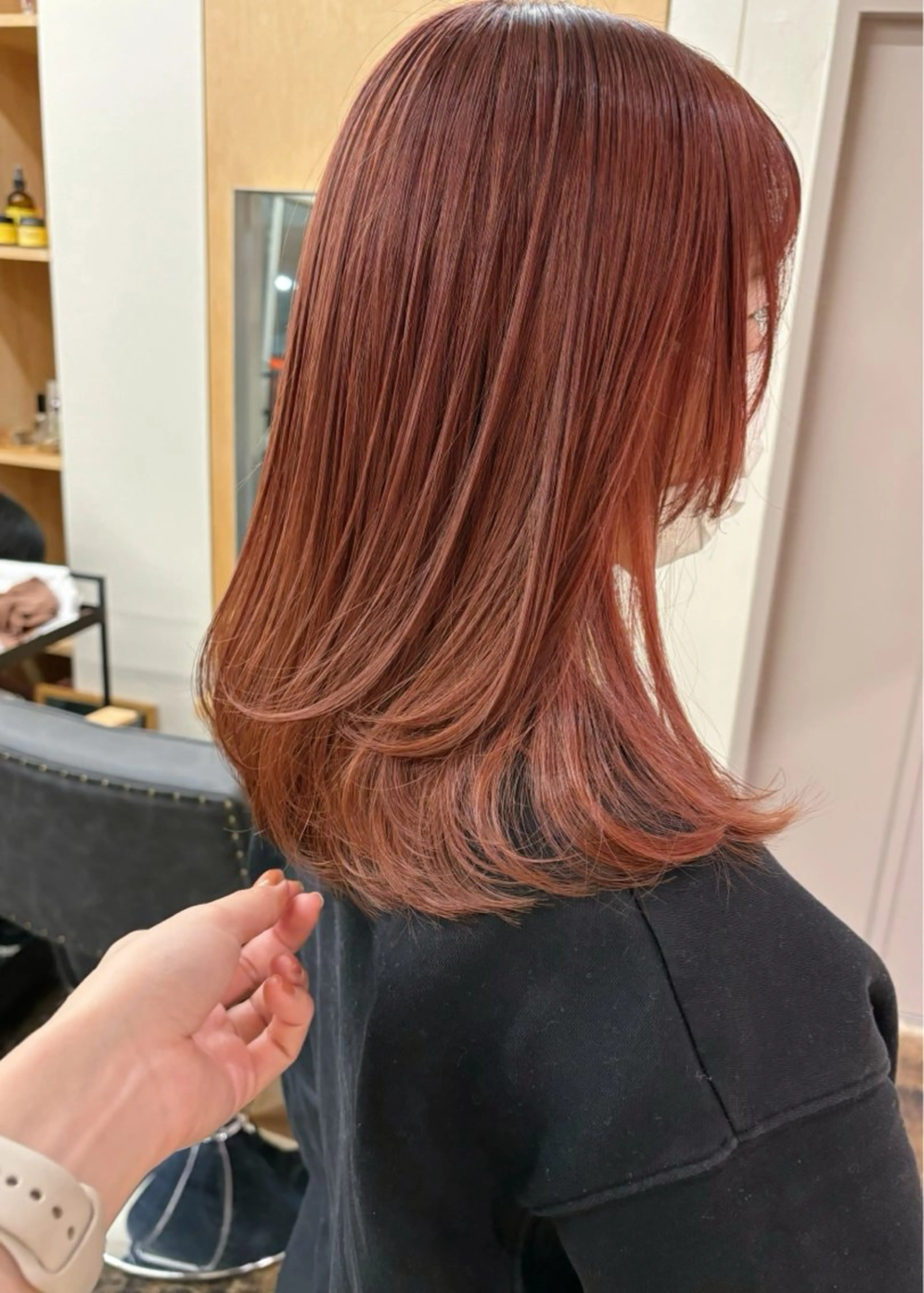 ミディアム カラー ピンクカラー 西山 紗耶香🪽 透明感カラー/ボブのヘアスタイル