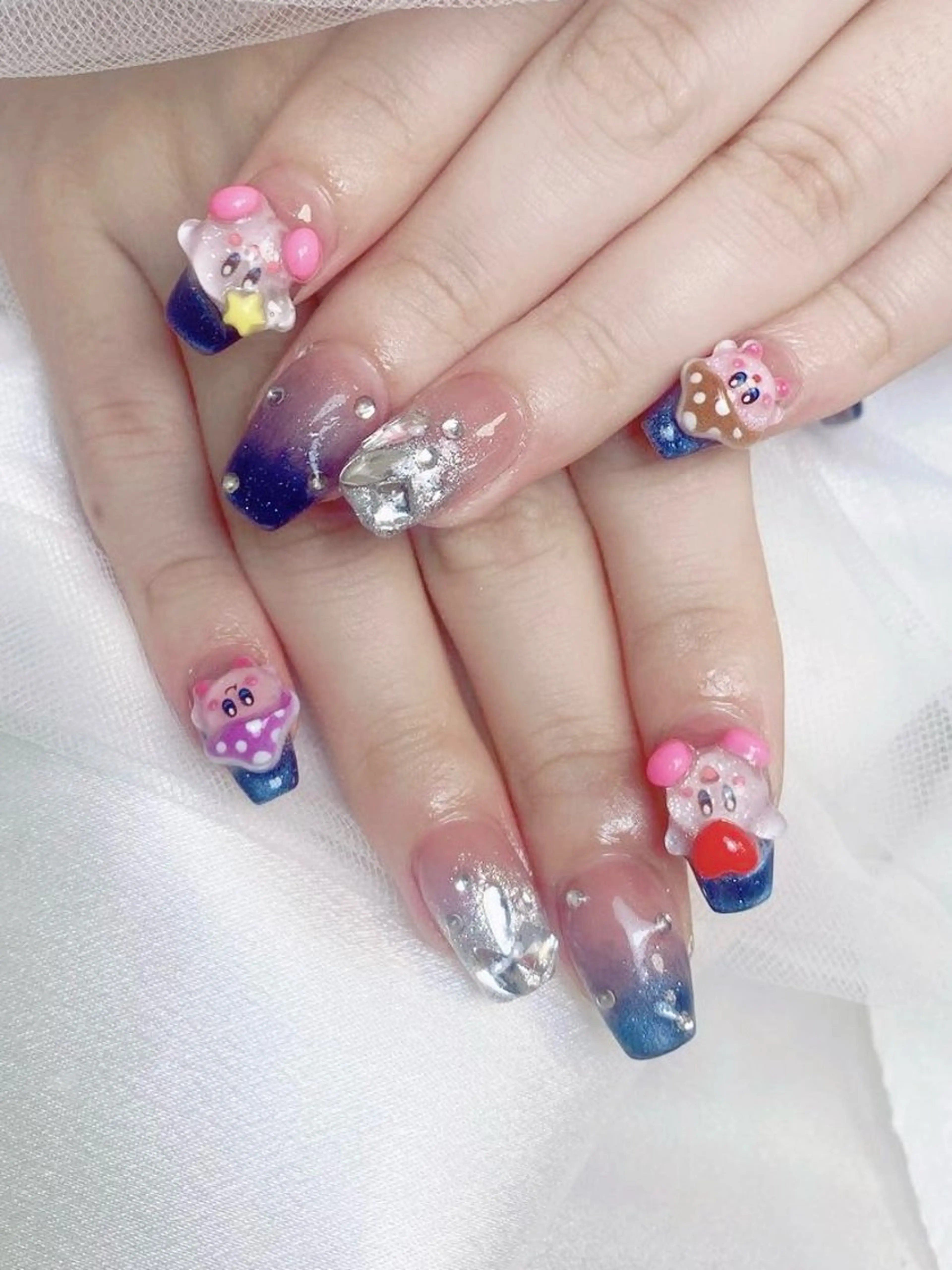 ネイル フレンチネイル ジェルネイル ハート 韓国ネイル マグネットネイル ネイルサロン lotusのネイルデザイン