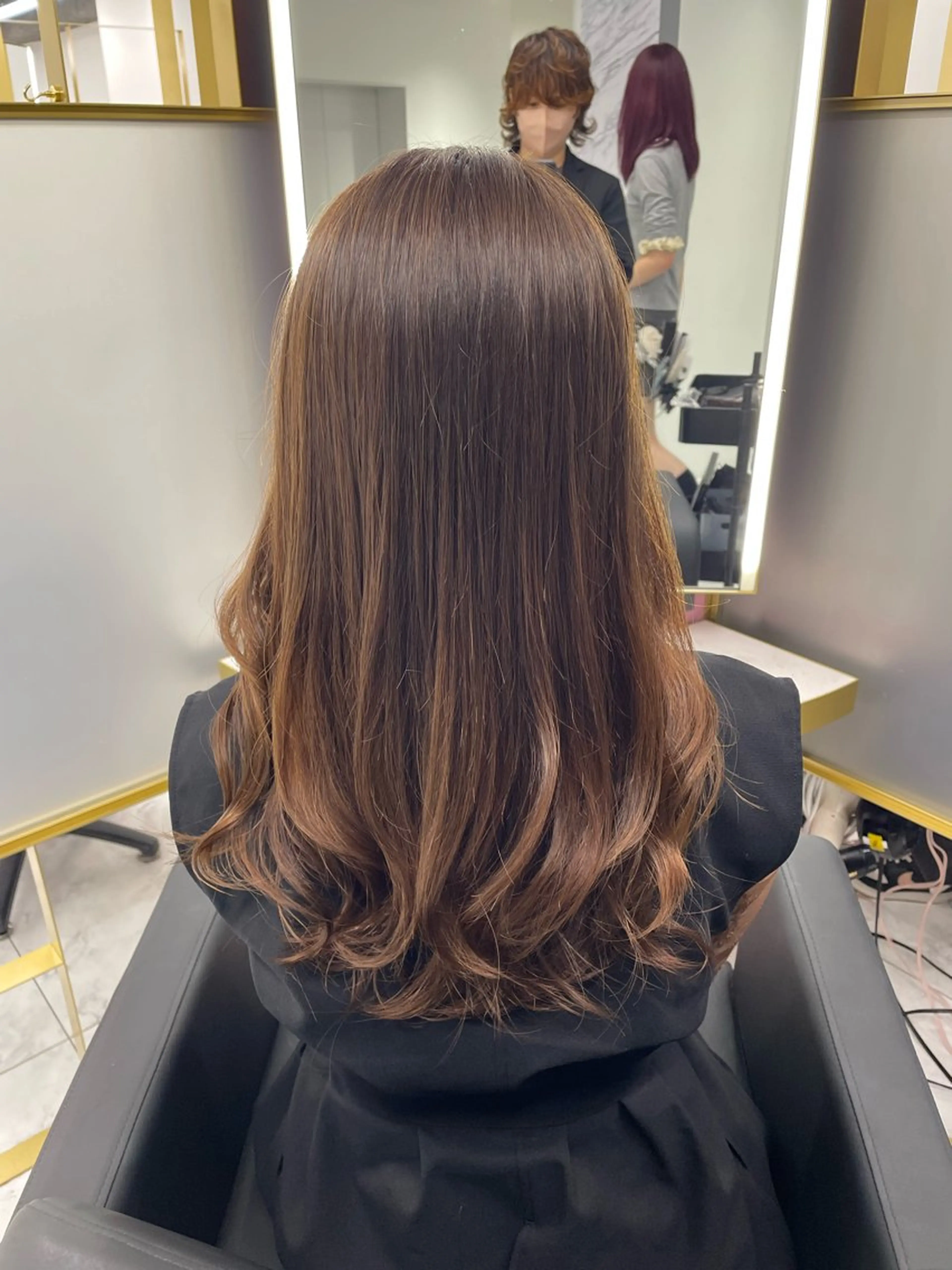ロング 韓国風ヘア レイヤーカット カット パーマ トリートメント 左藤健人 パーマ/レイヤー/のヘアスタイル